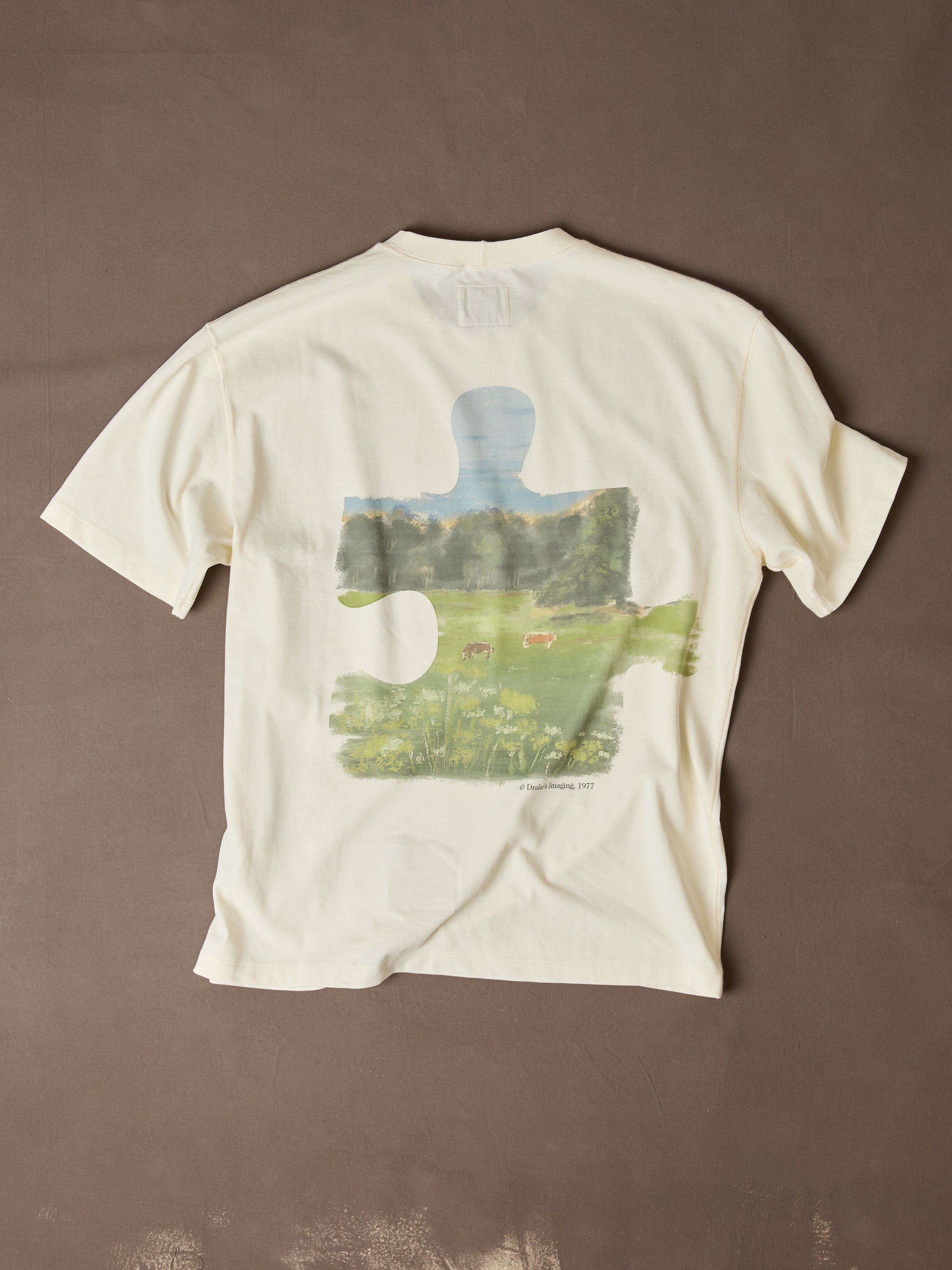 Antique White 'Puzzle' Print Short-Sleeve Hiking T-Shirt – Drakes US
