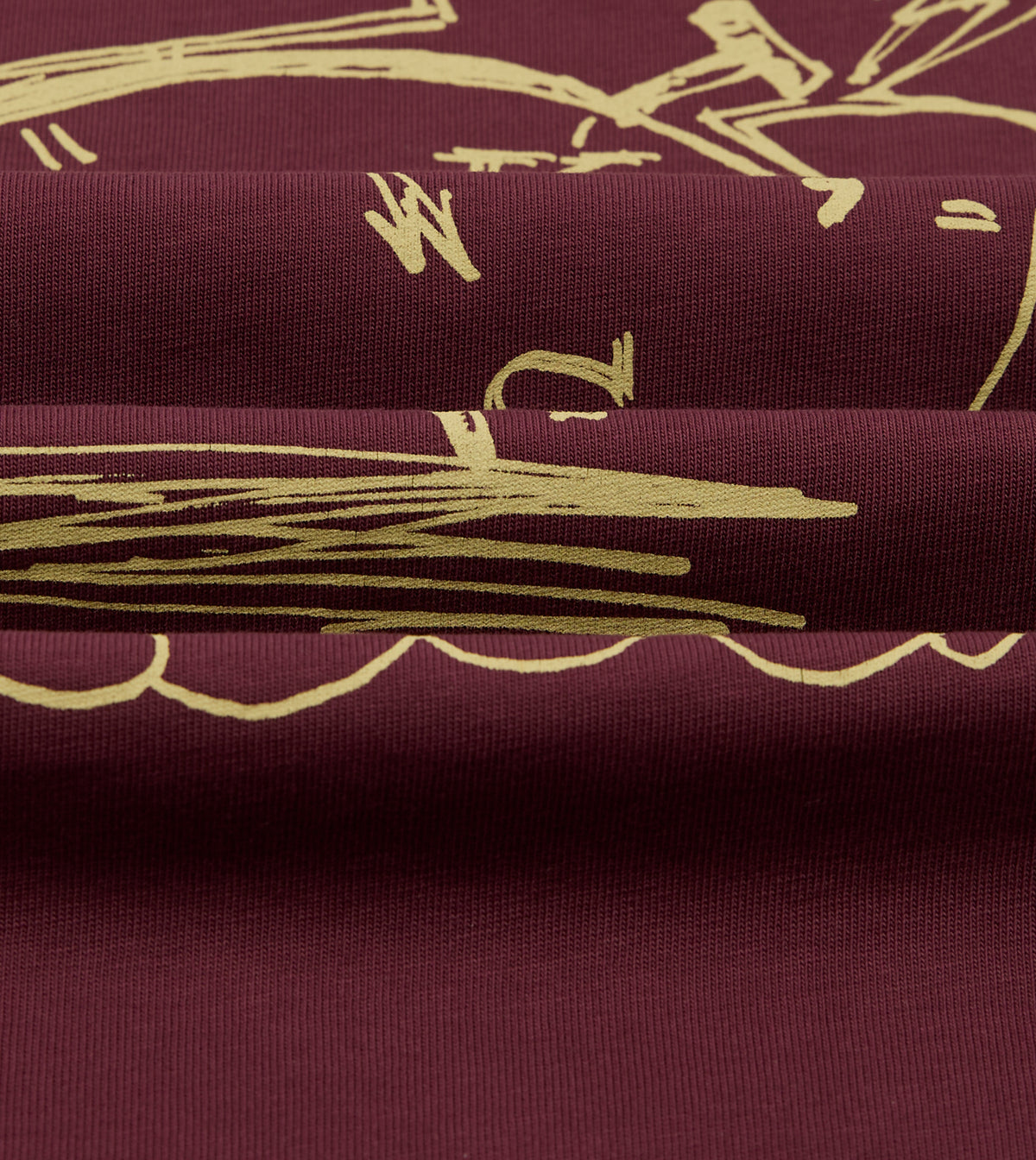 Burgundy 'O'Clock' Print Short-Sleeve Hiking T-Shirt