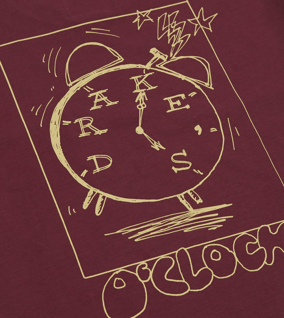 Burgundy 'O'Clock' Print Short-Sleeve Hiking T-Shirt