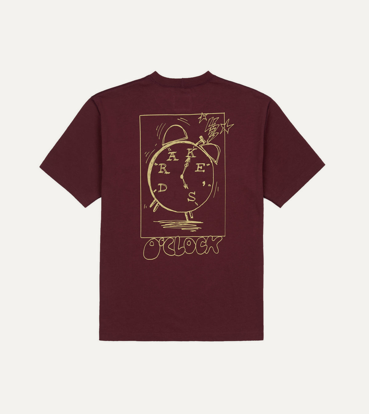 Burgundy 'O'Clock' Print Short-Sleeve Hiking T-Shirt