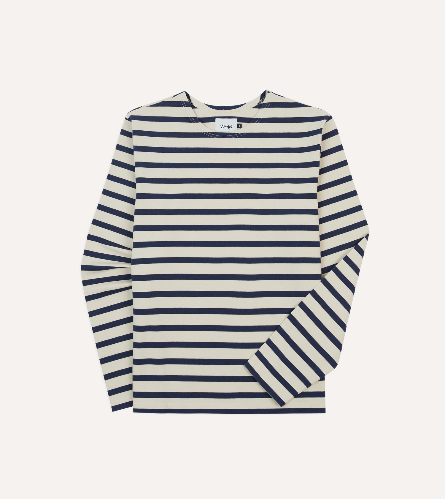 Ecru and Navy Breton Long Sleeve T-Shirt