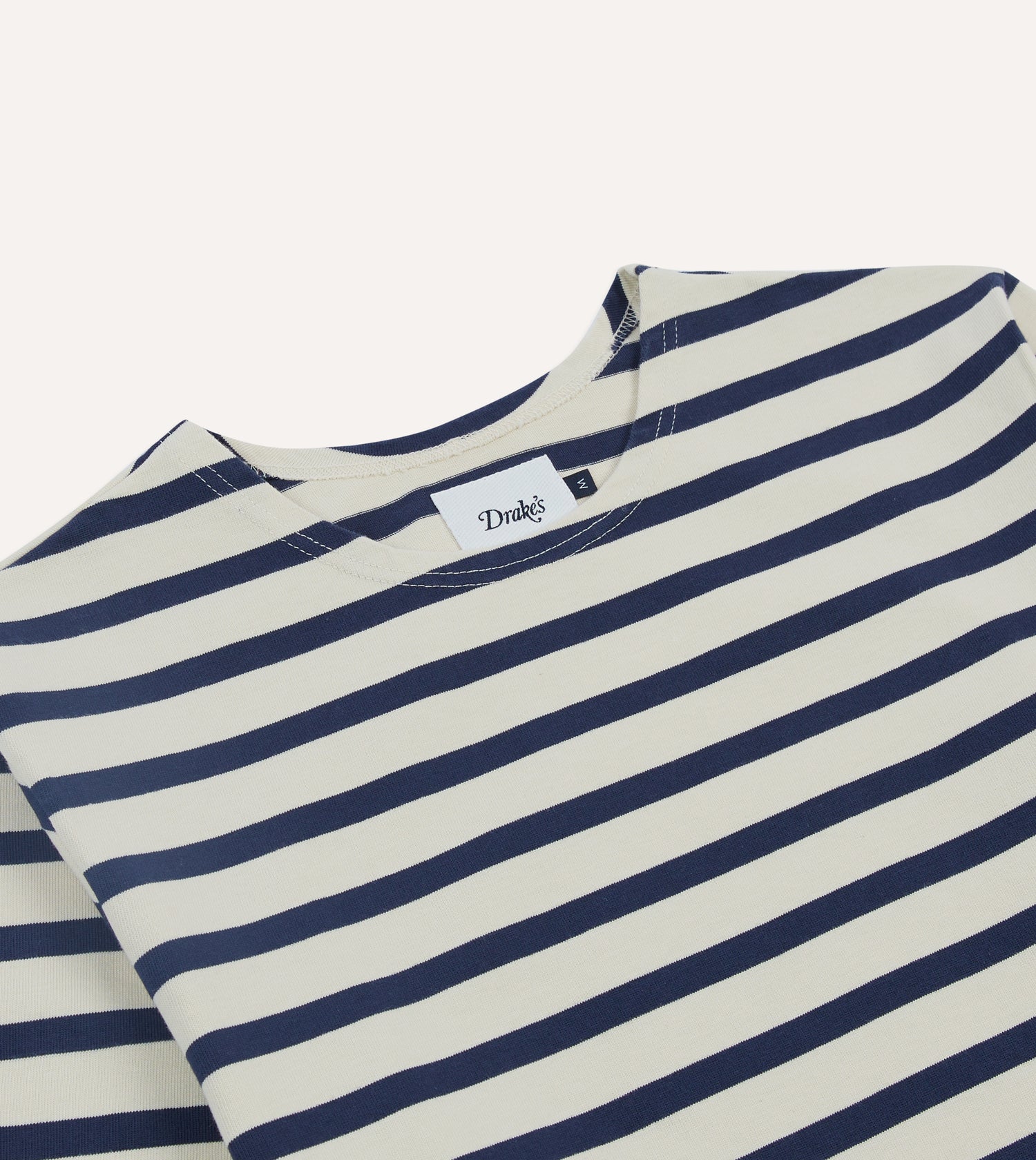 Ecru and Navy Breton Long Sleeve T-Shirt