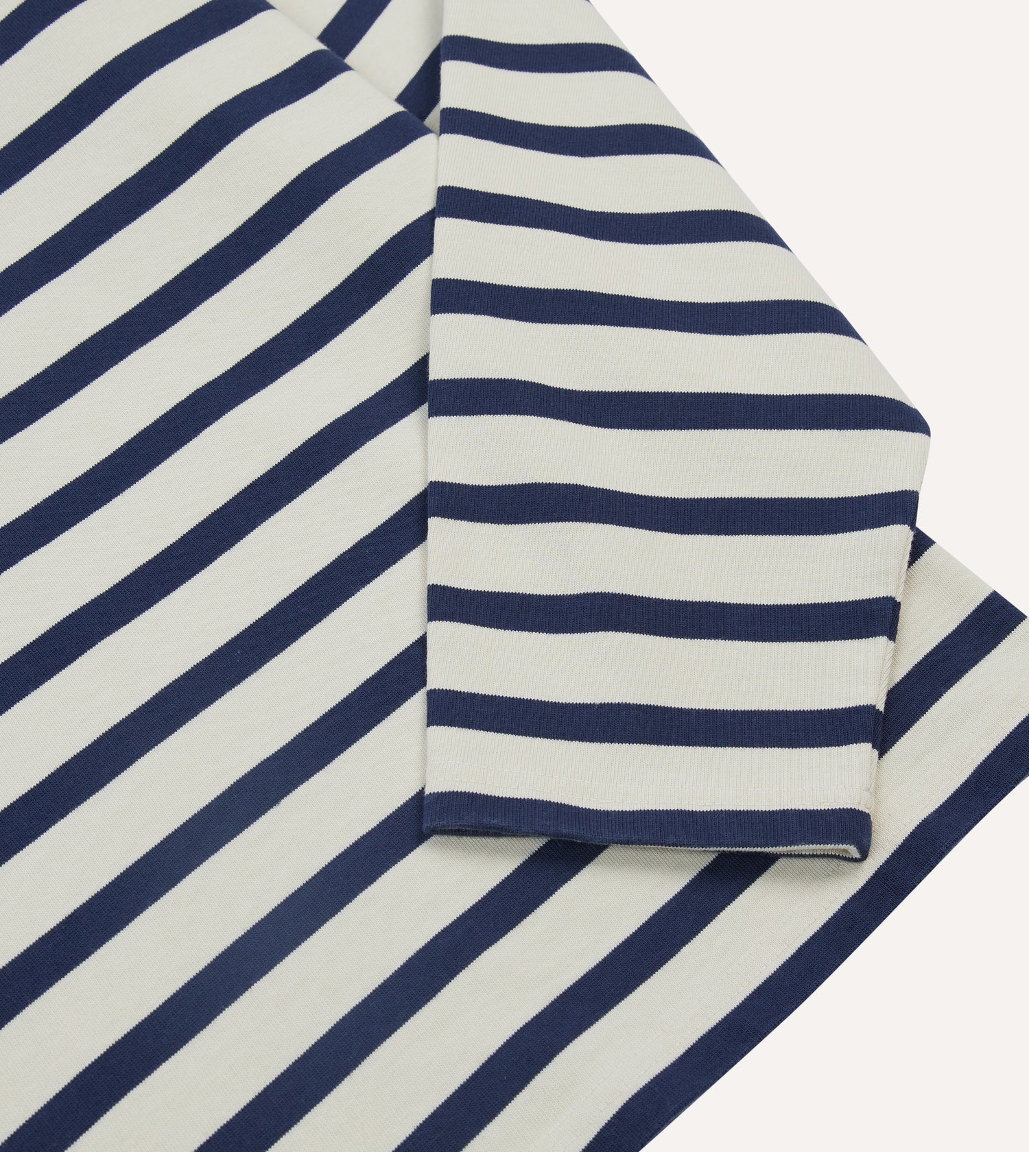 Ecru and Navy Breton Long Sleeve T-Shirt