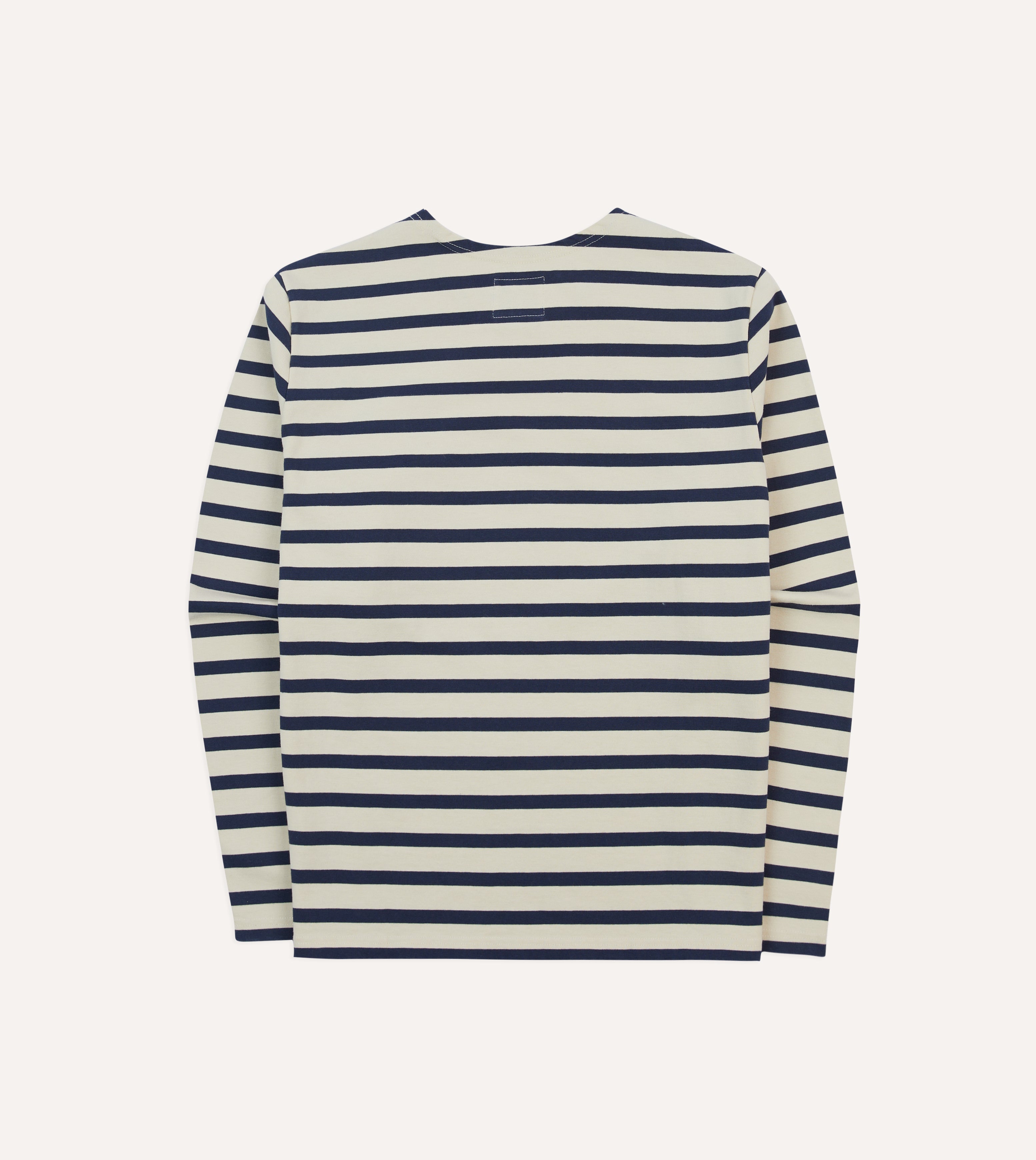 Ecru and Navy Breton Long Sleeve T-Shirt