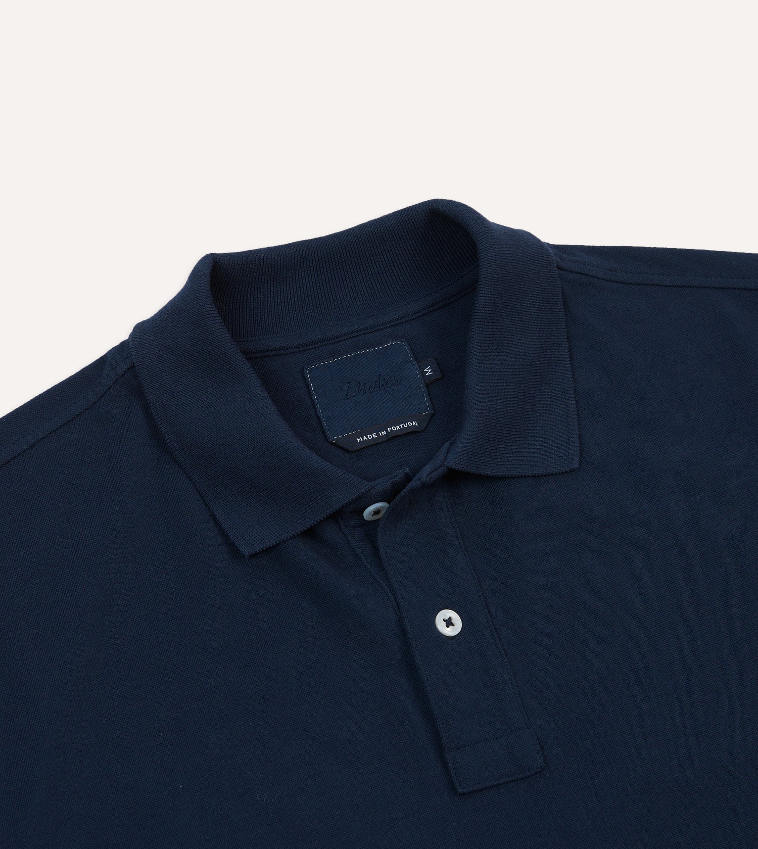 Dark Navy Piqué Cotton Polo Shirt