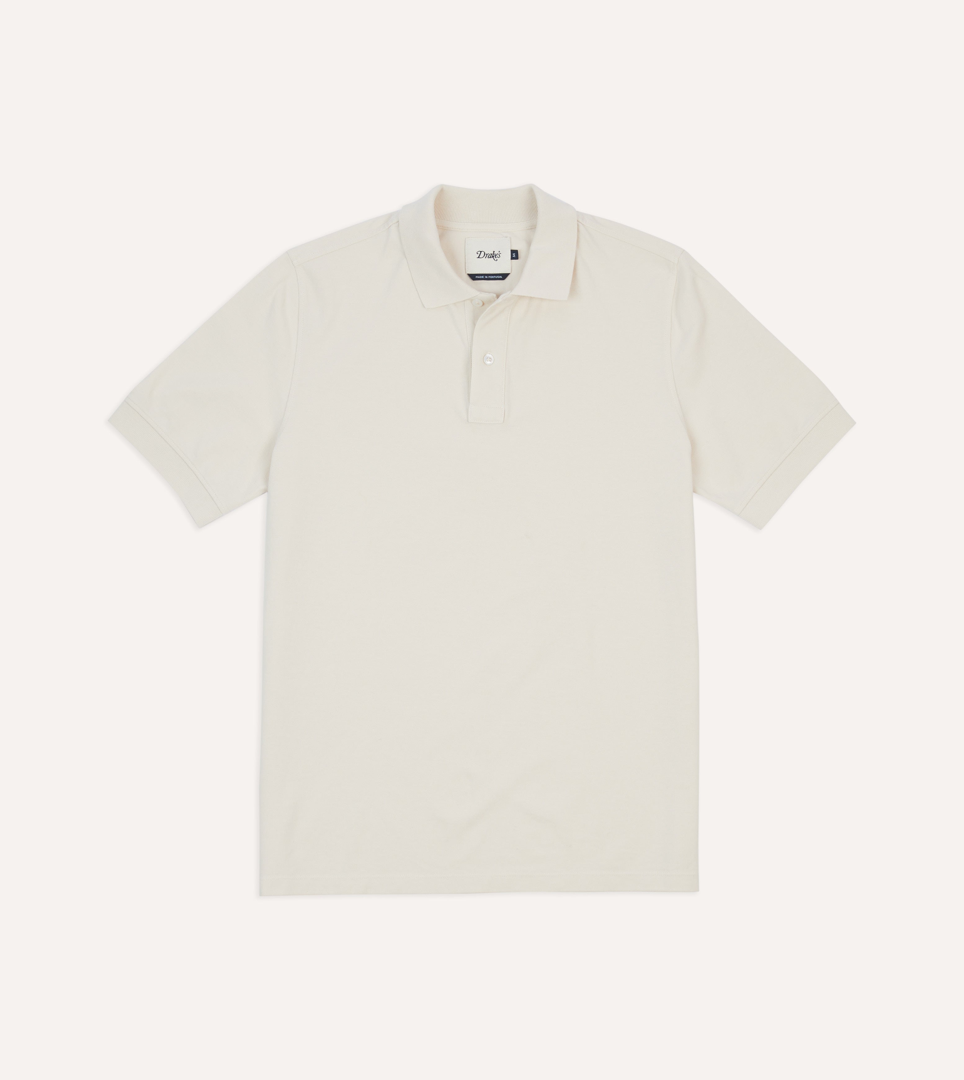 Ecru Piqué Cotton Polo Shirt – Drakes US