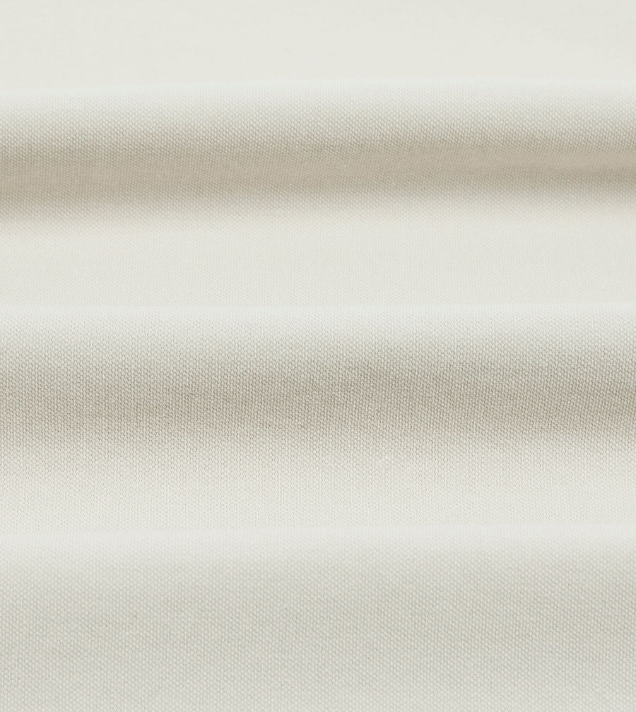 Ecru Piqué Cotton Polo Shirt