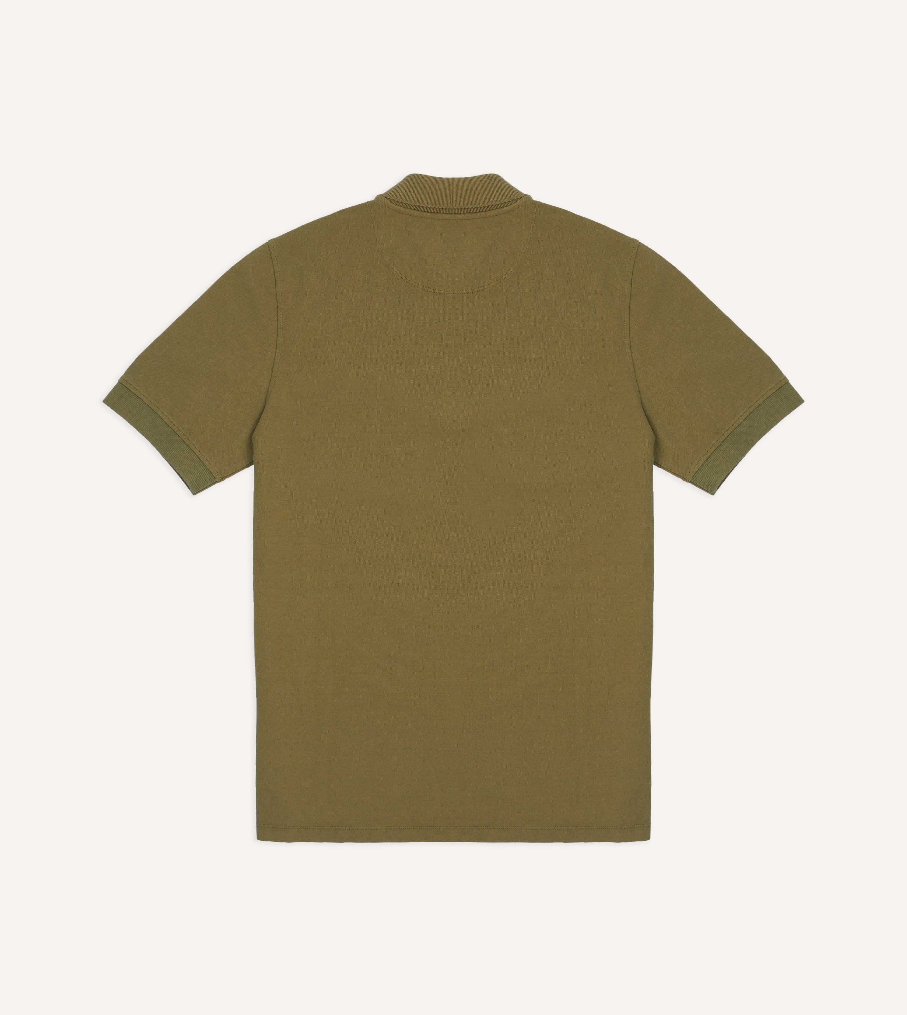 Khaki Piqué Cotton Polo Shirt
