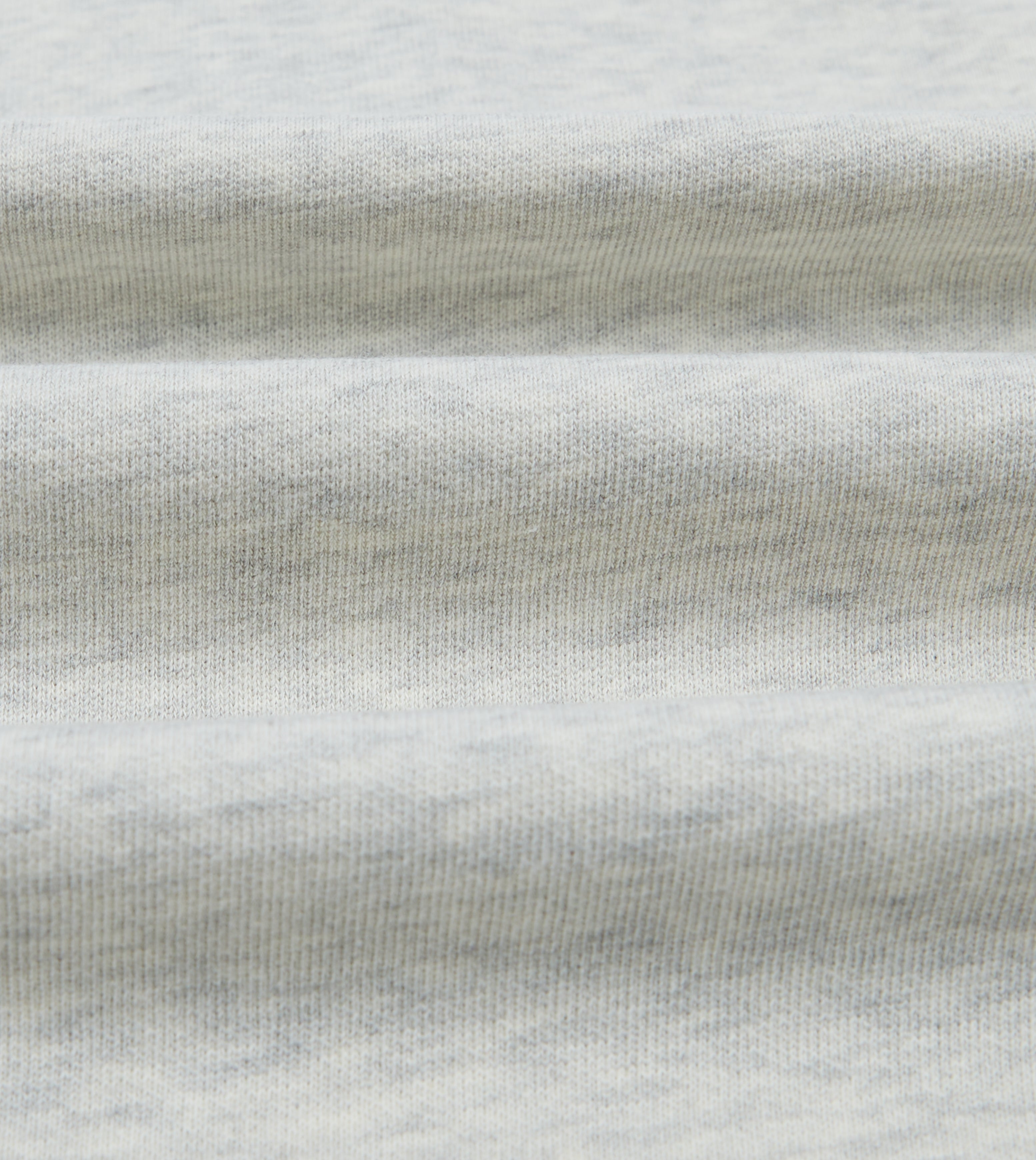 Grey Melange Jersey Cotton Long-Sleeve Polo Shirt