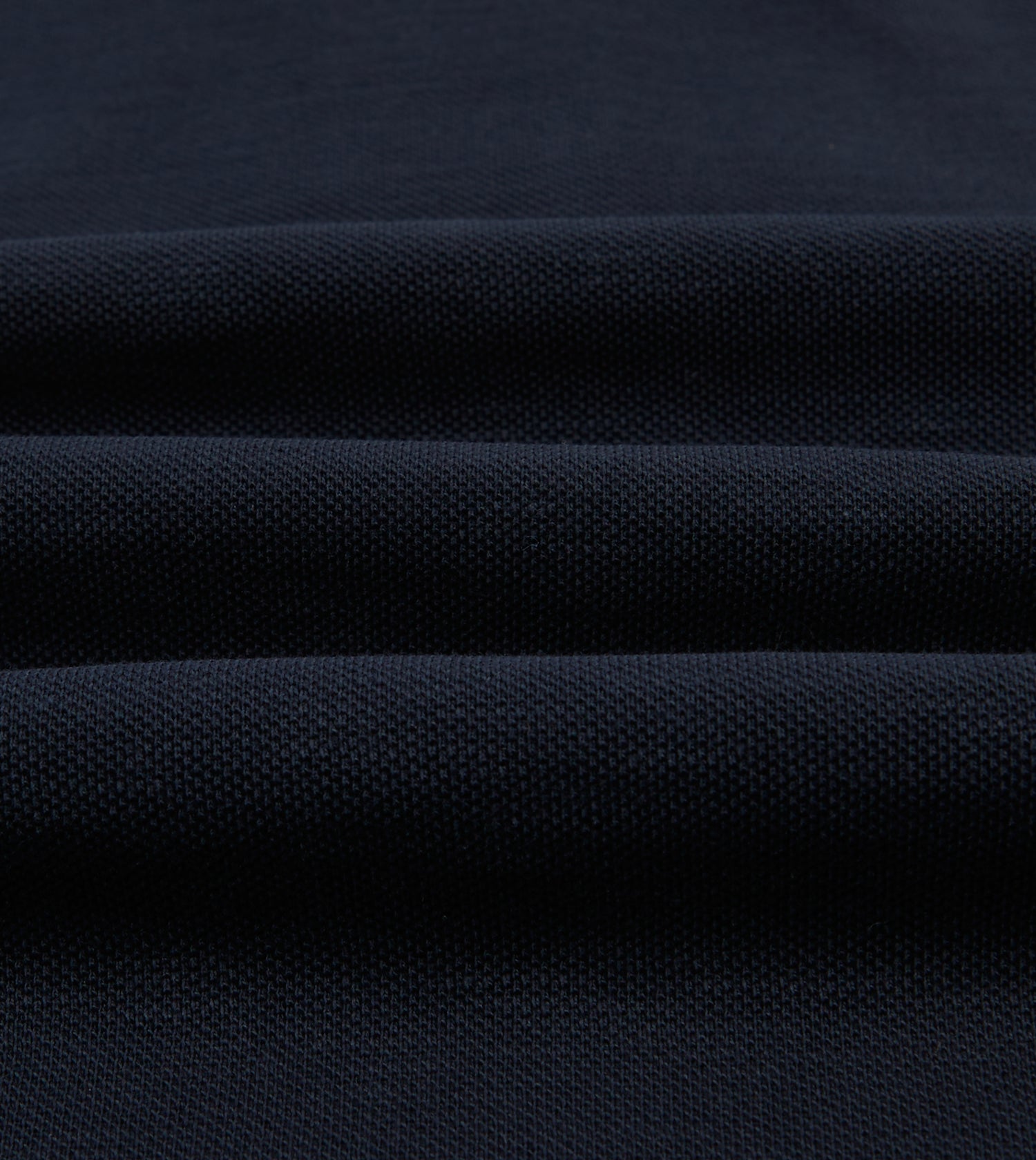 Navy Pique Cotton Long-Sleeve Polo Shirt
