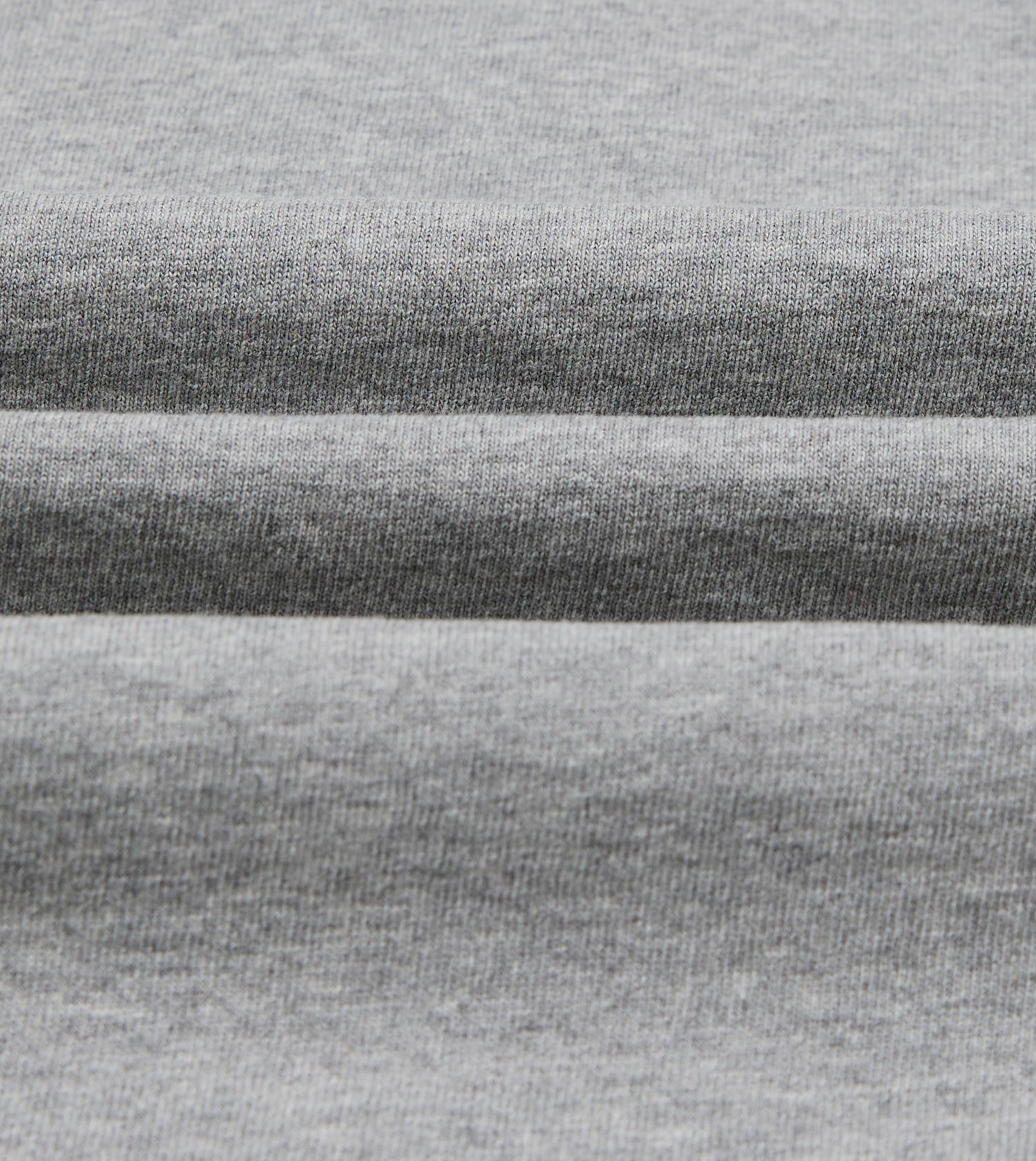 Grey Melange Cotton Jersey Long-Sleeve Polo Shirt