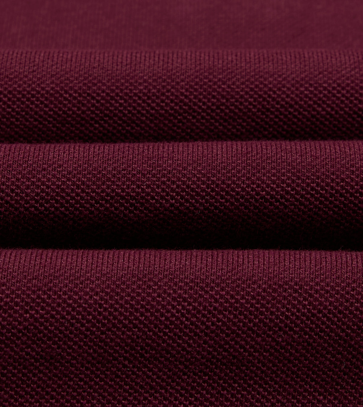 Burgundy Pique Cotton Long-Sleeve Polo Shirt