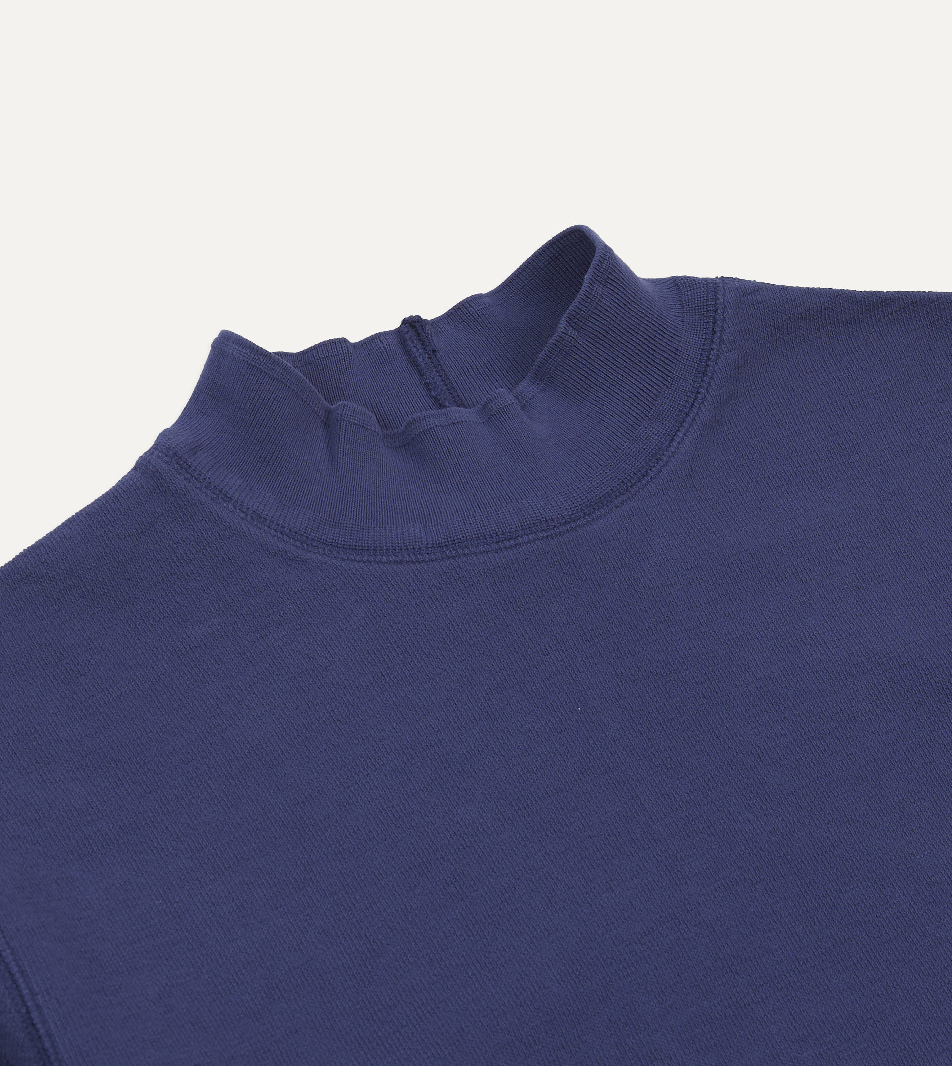Navy Cotton Long-Sleeve Mock Neck Hiking T-Shirt – Drakes US