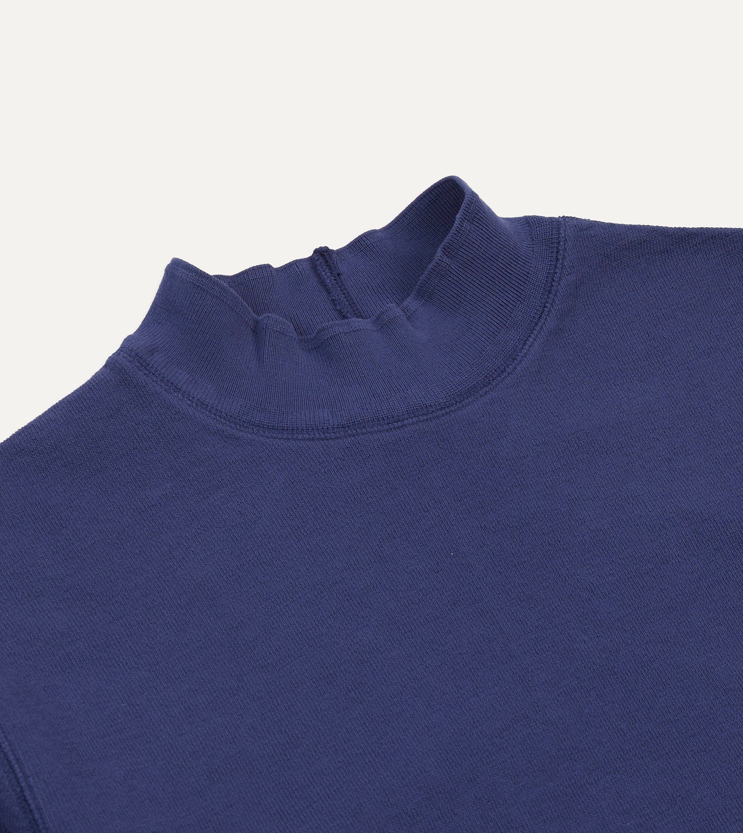 Navy Cotton Long-Sleeve Mock Neck Hiking T-Shirt
