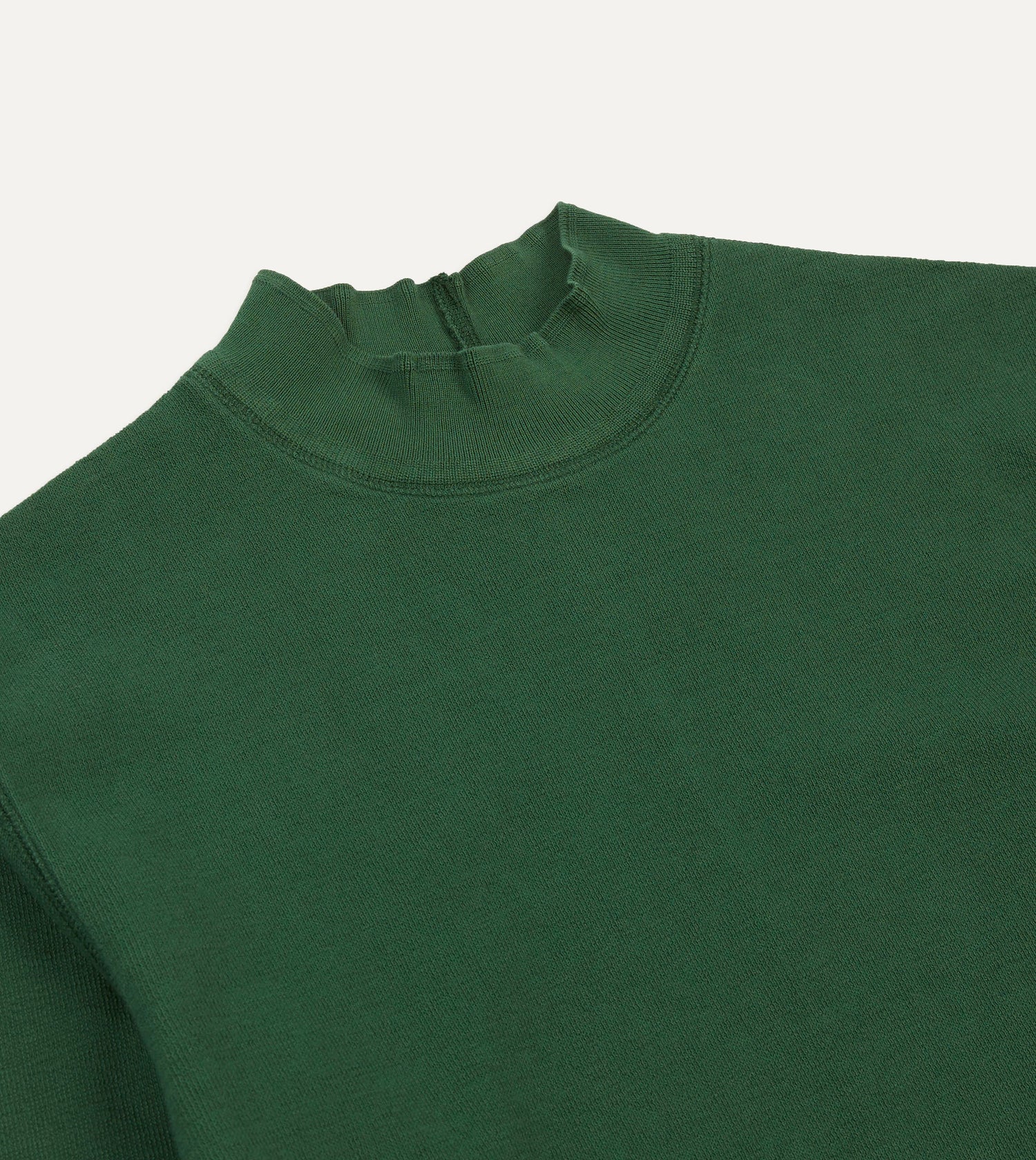 Green Cotton Long-Sleeve Mock Neck Hiking T-Shirt