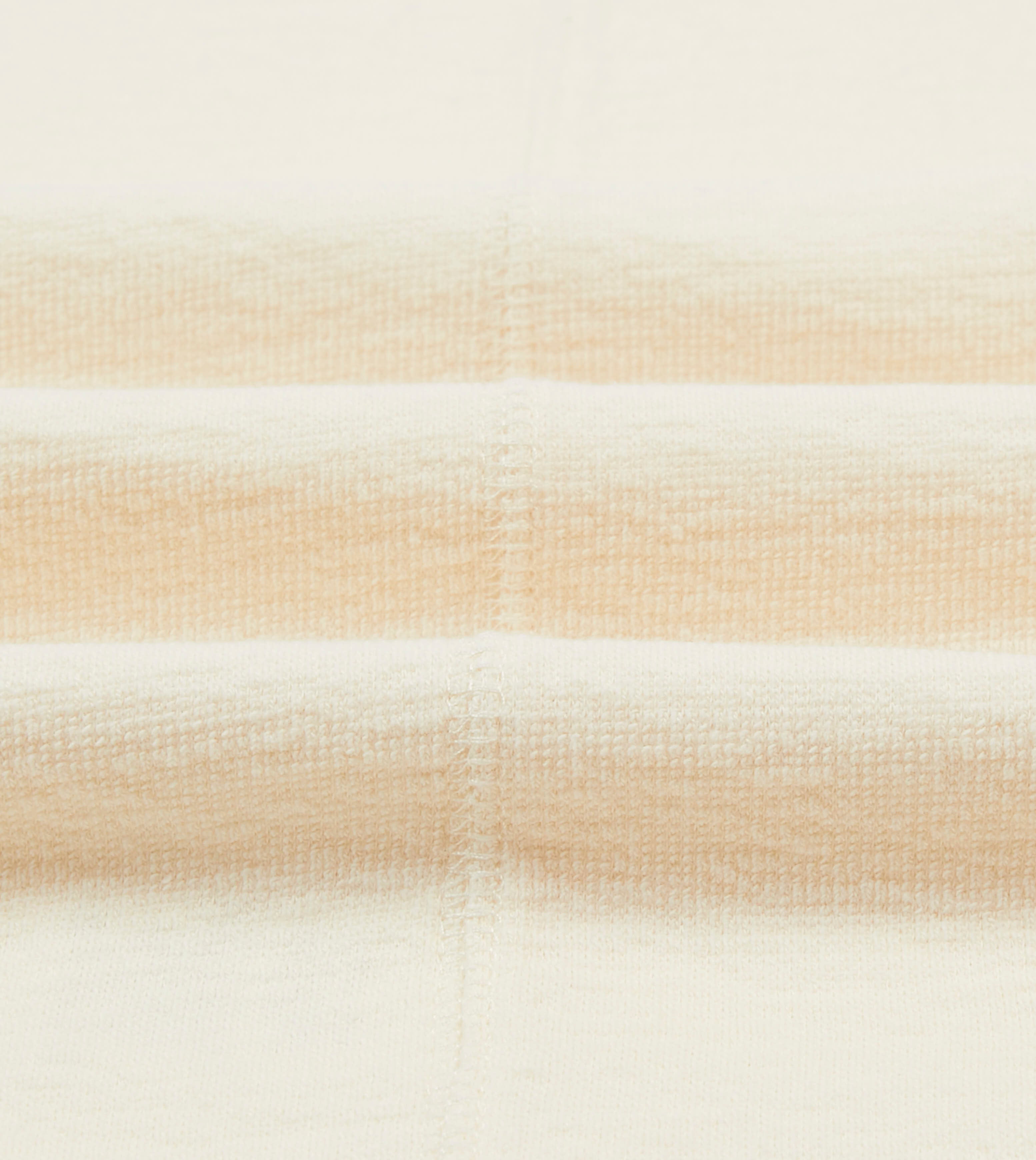 Ecru Cotton Long-Sleeve Mock Neck Hiking T-Shirt