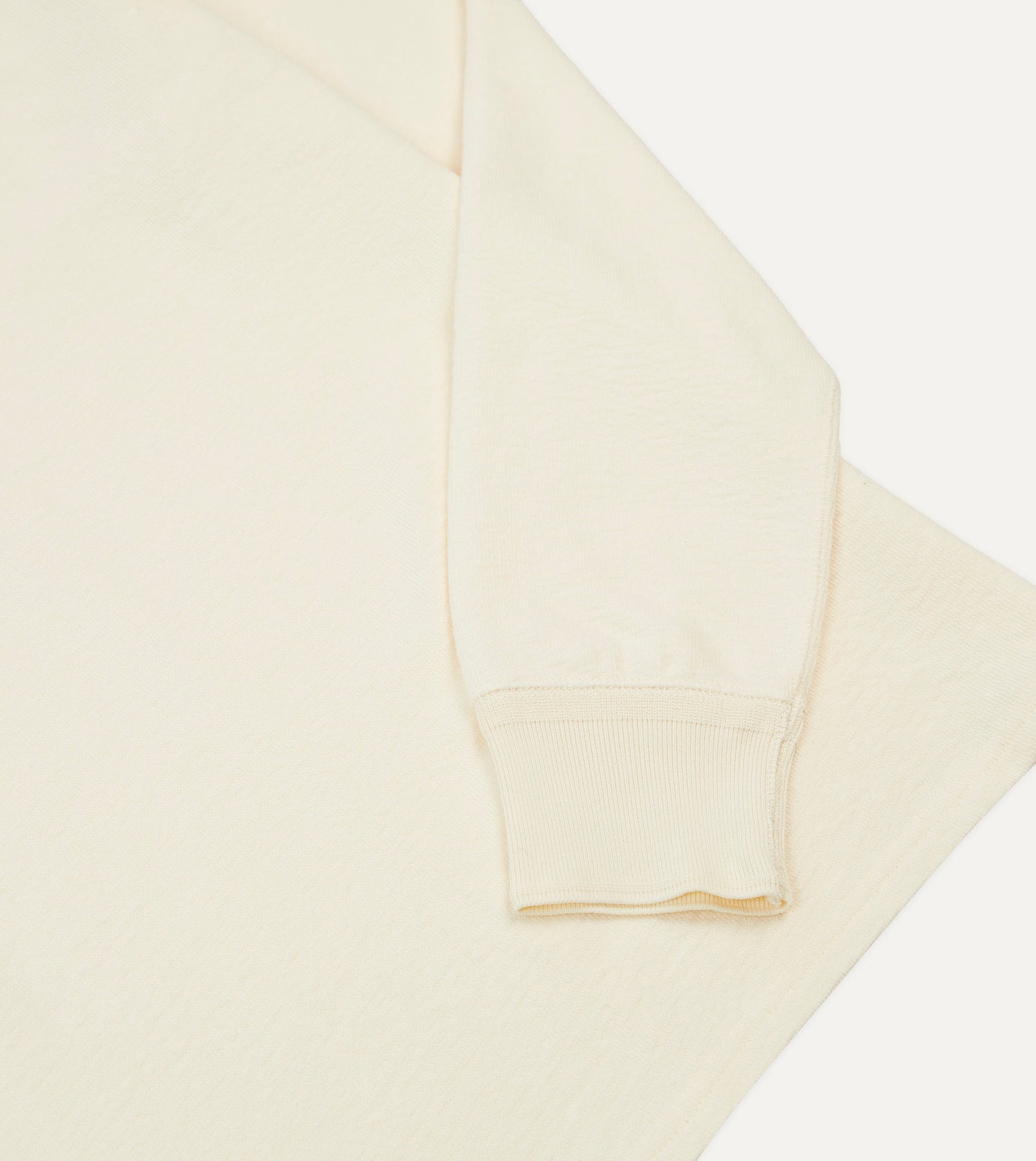 Ecru Cotton Long-Sleeve Mock Neck Hiking T-Shirt