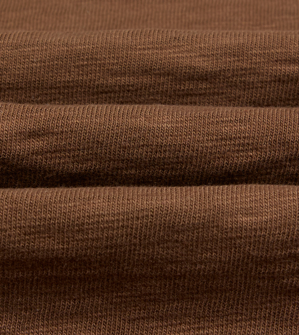 Brown Slub Cotton Long-Sleeve Mock Neck Hiking T-Shirt