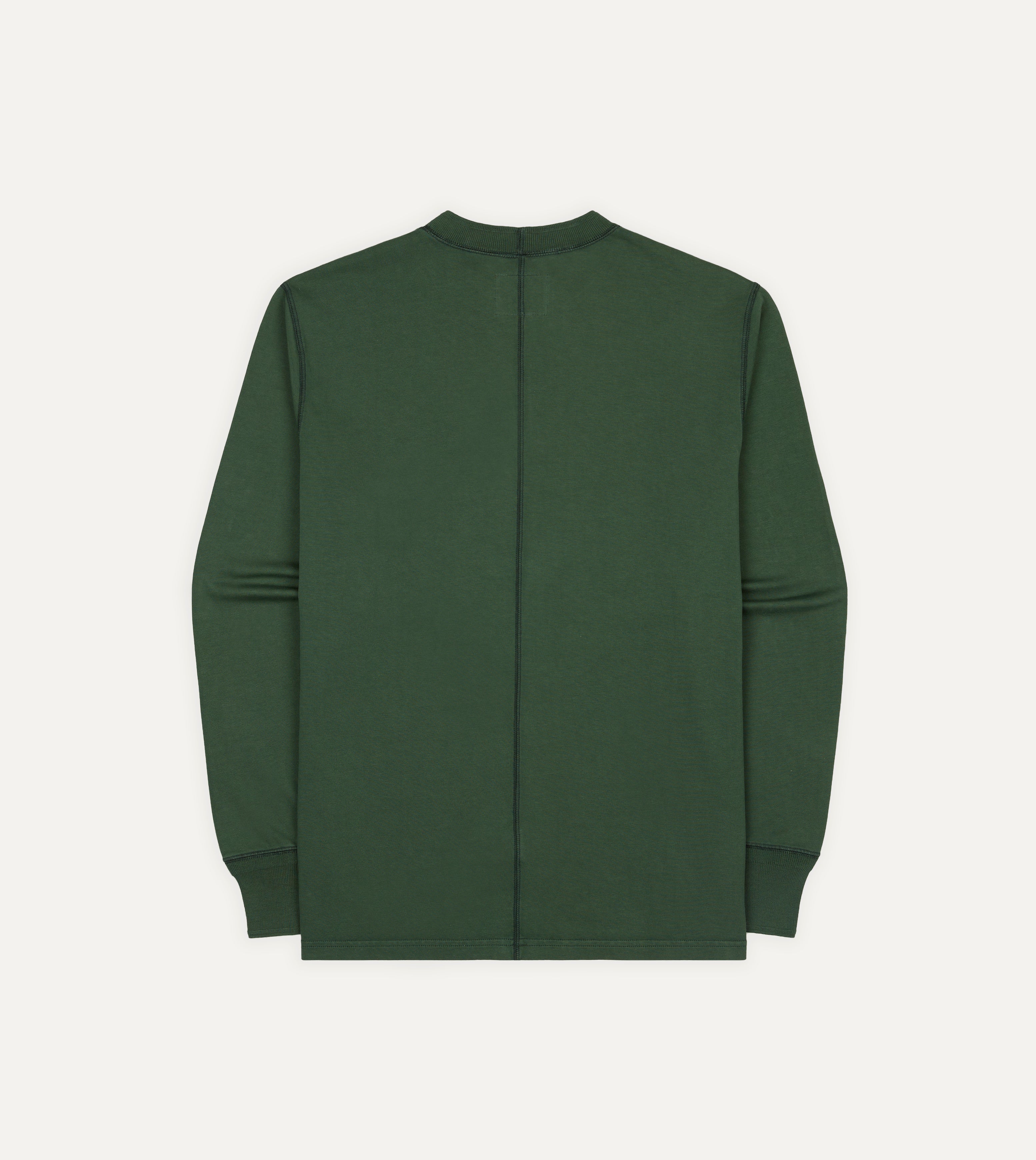 Green Cotton Long-Sleeve Hiking T-Shirt