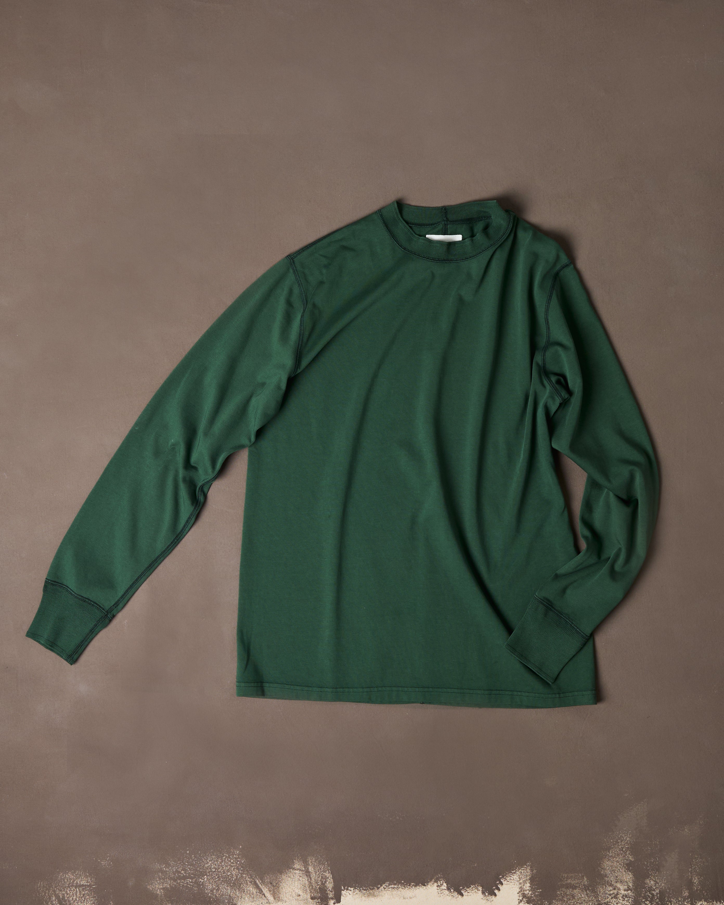 Green Cotton Long-Sleeve Hiking T-Shirt