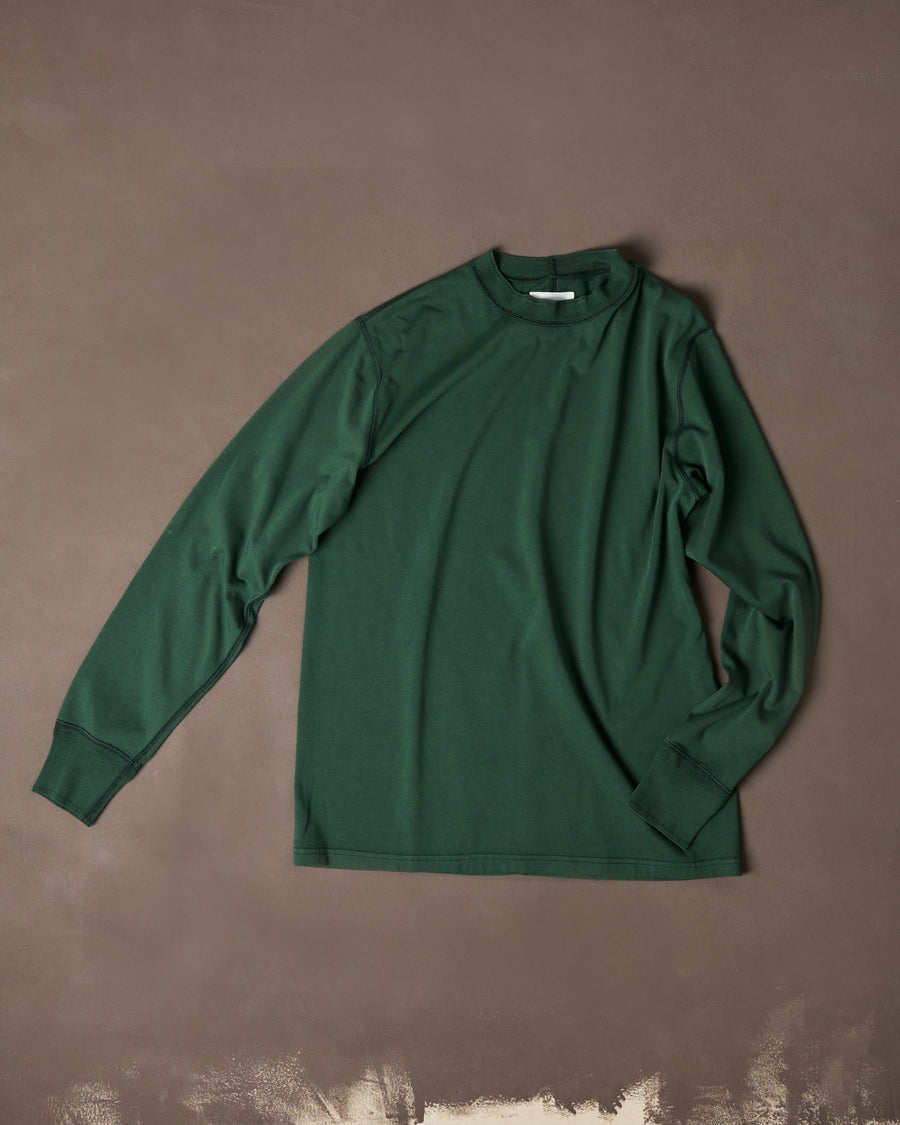 Green Cotton Long-Sleeve Hiking T-Shirt