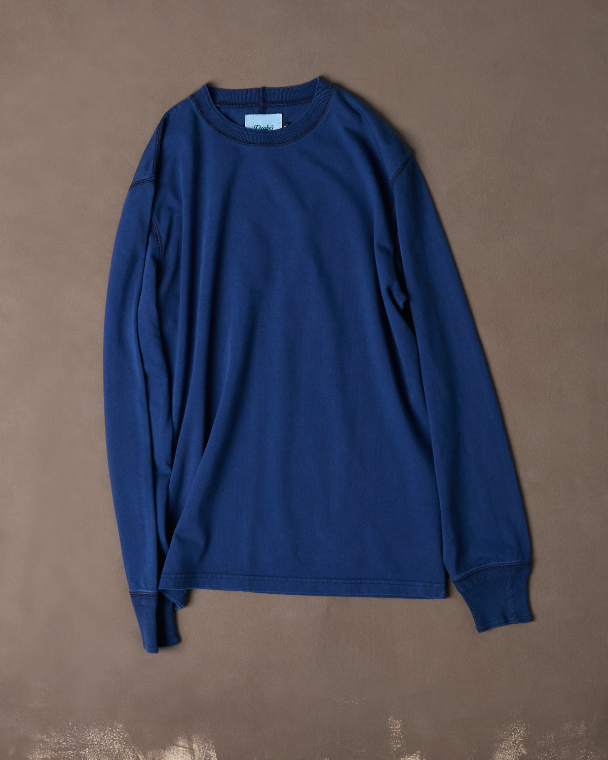 Indigo Dyed Cotton Long-Sleeve Hiking T-Shirt