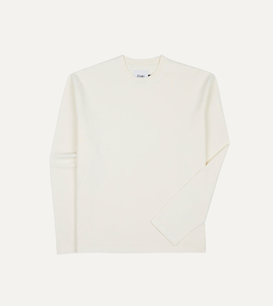 Antique White Cotton Long-Sleeve Hiking T-Shirt