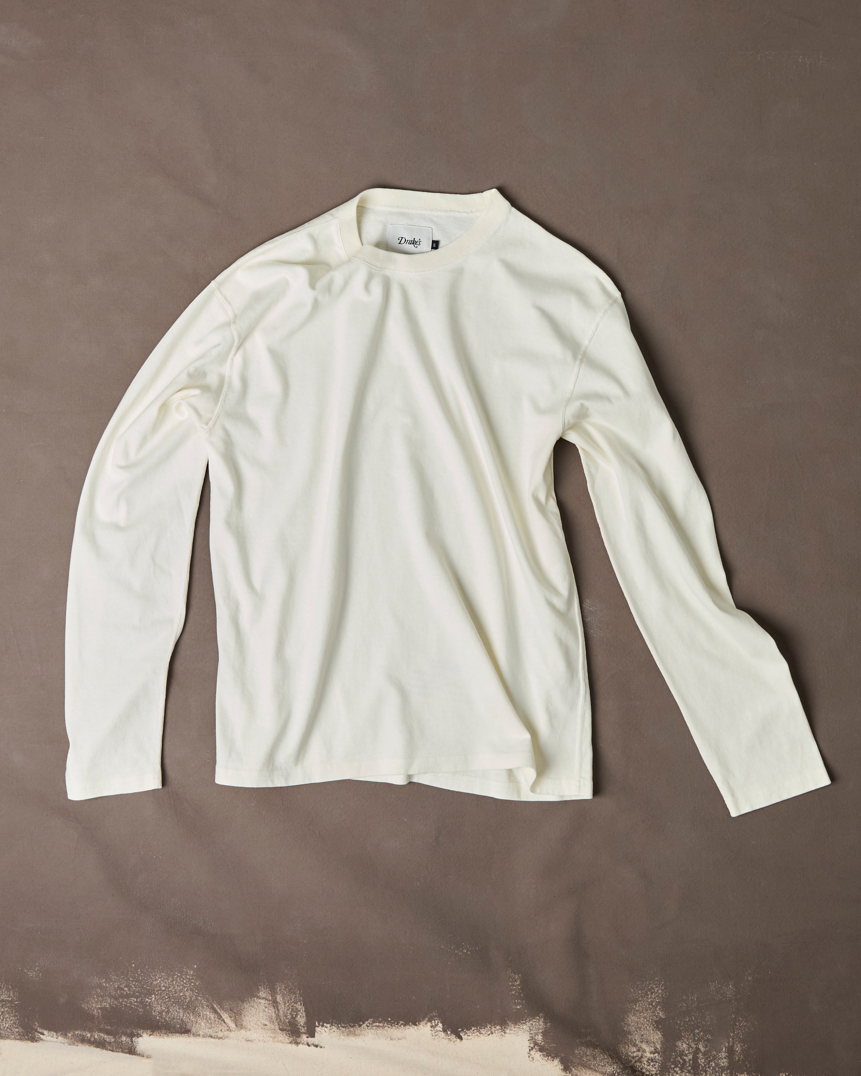 Antique White Cotton Long-Sleeve Hiking T-Shirt