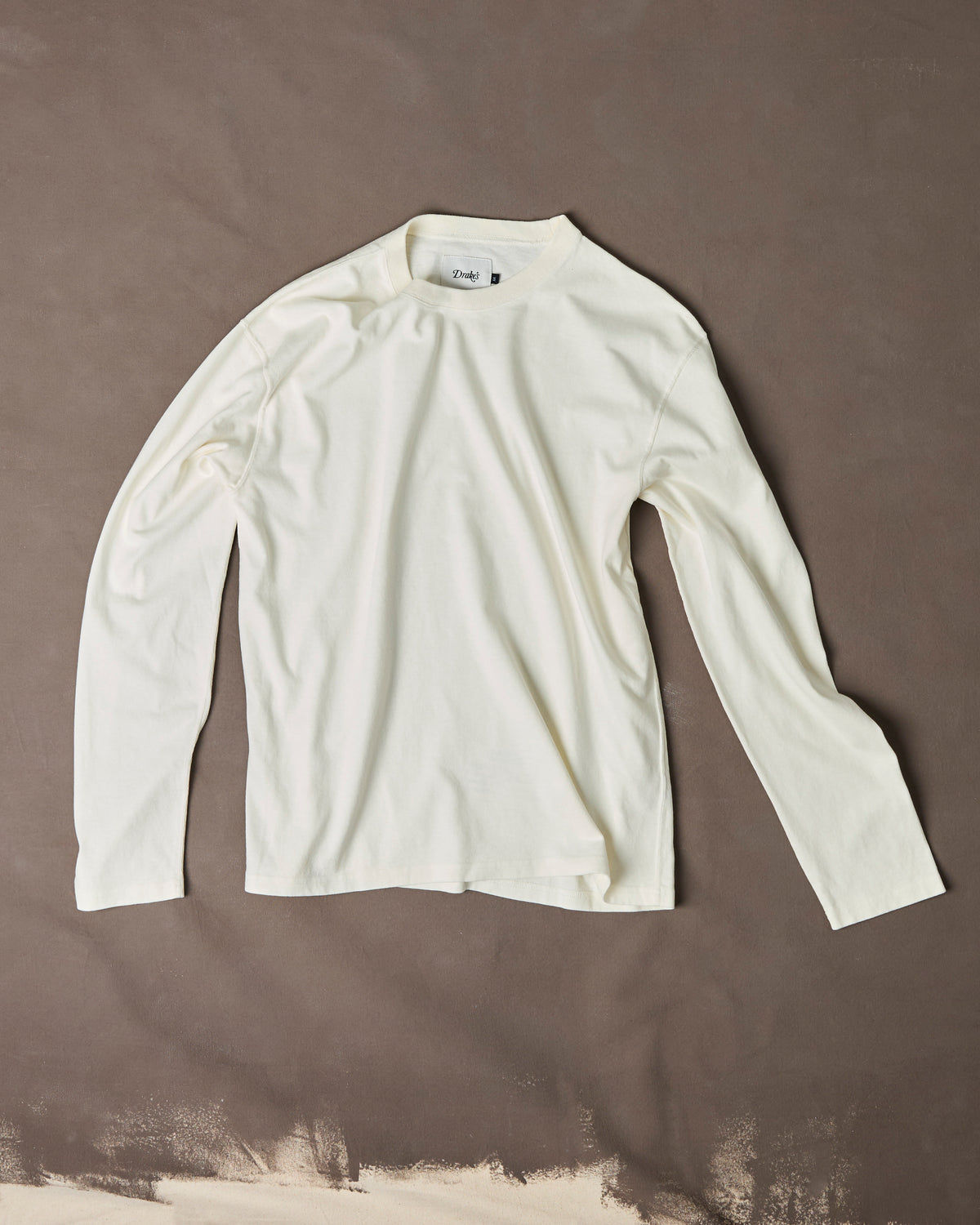 Antique White Cotton Long-Sleeve Hiking T-Shirt
