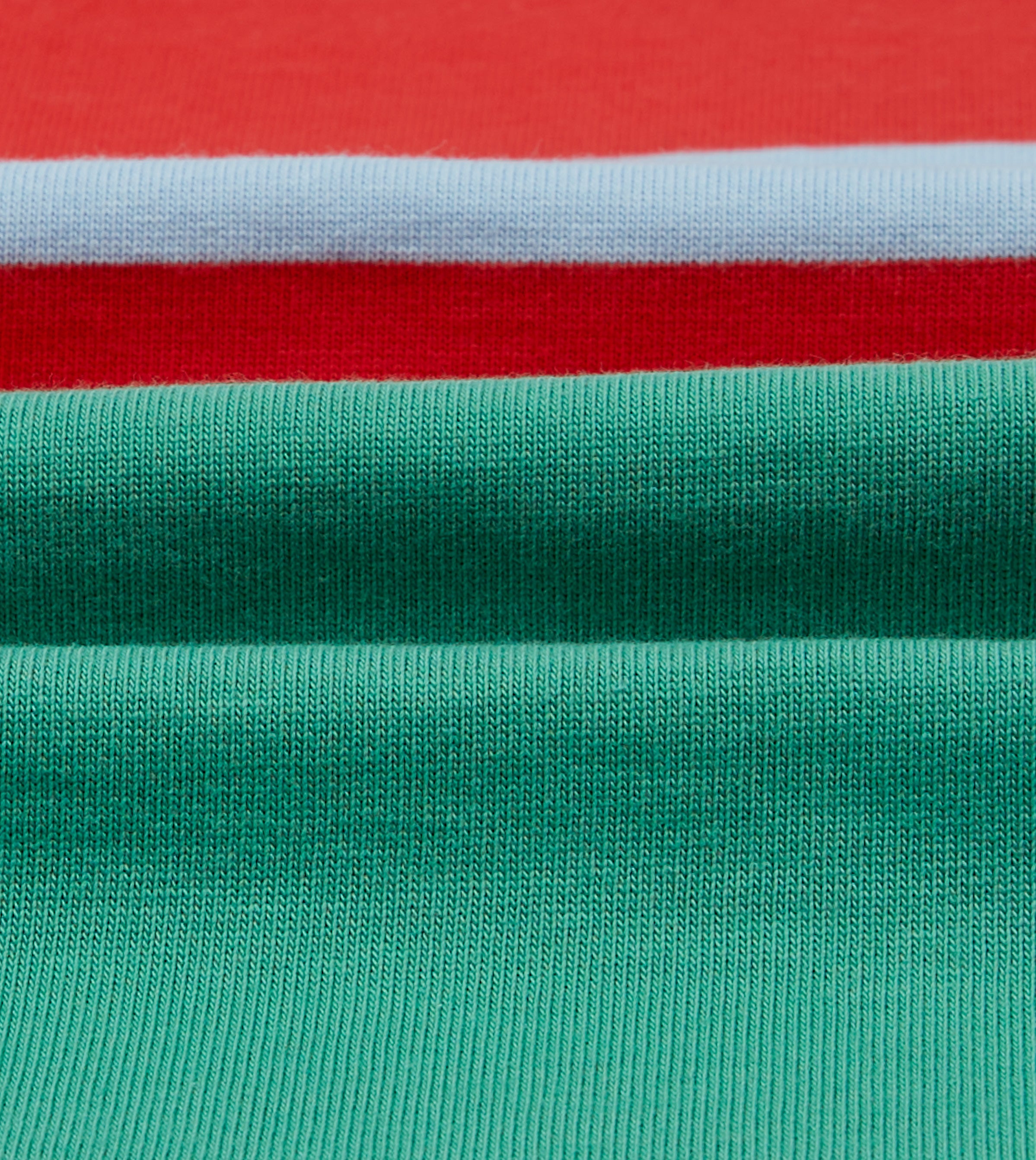 Green, Blue and Red Centre Stripe Cotton Rugby Shirt
