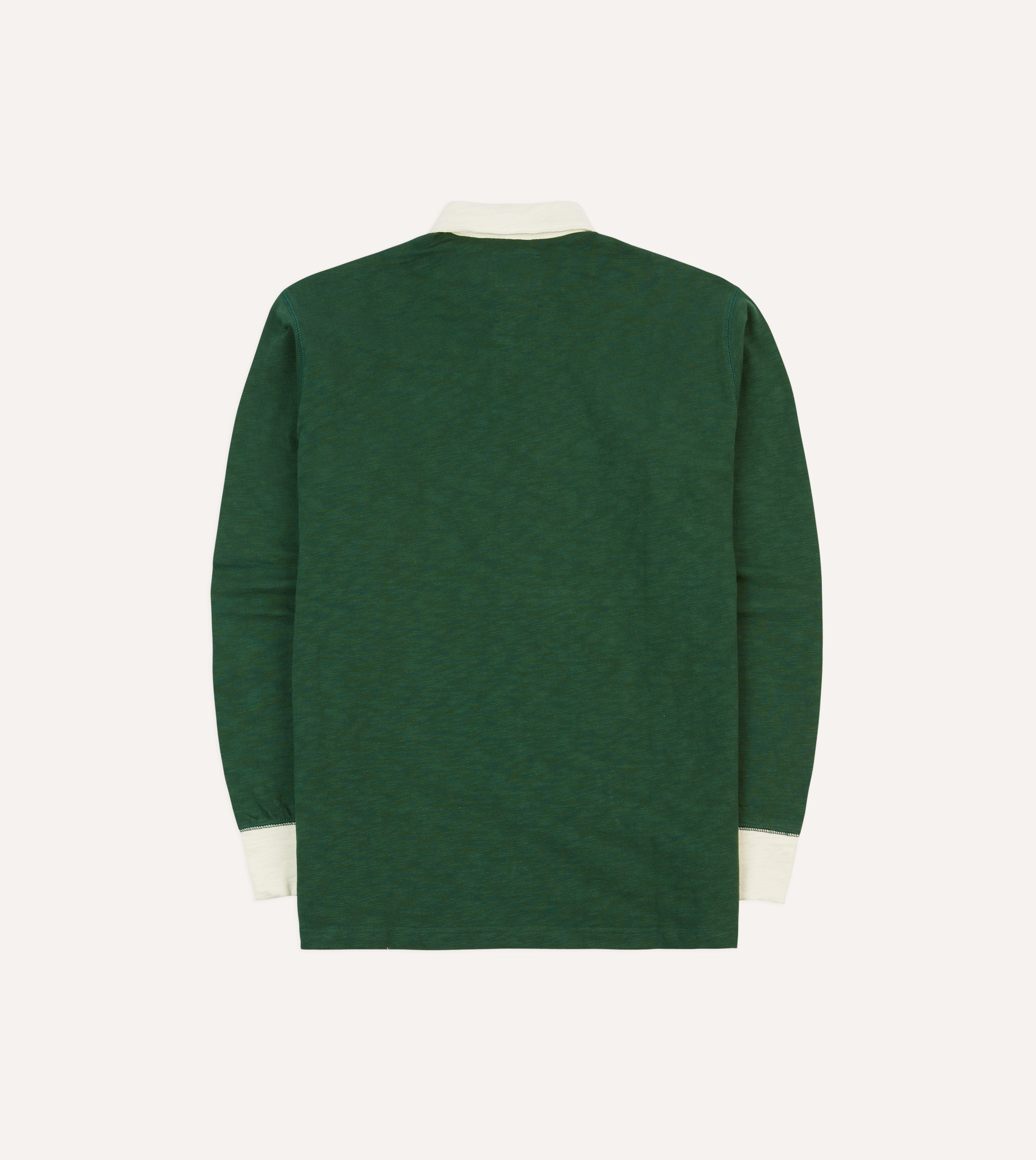 Green and Ecru Chevron Flamé Cotton Rugby Shirt