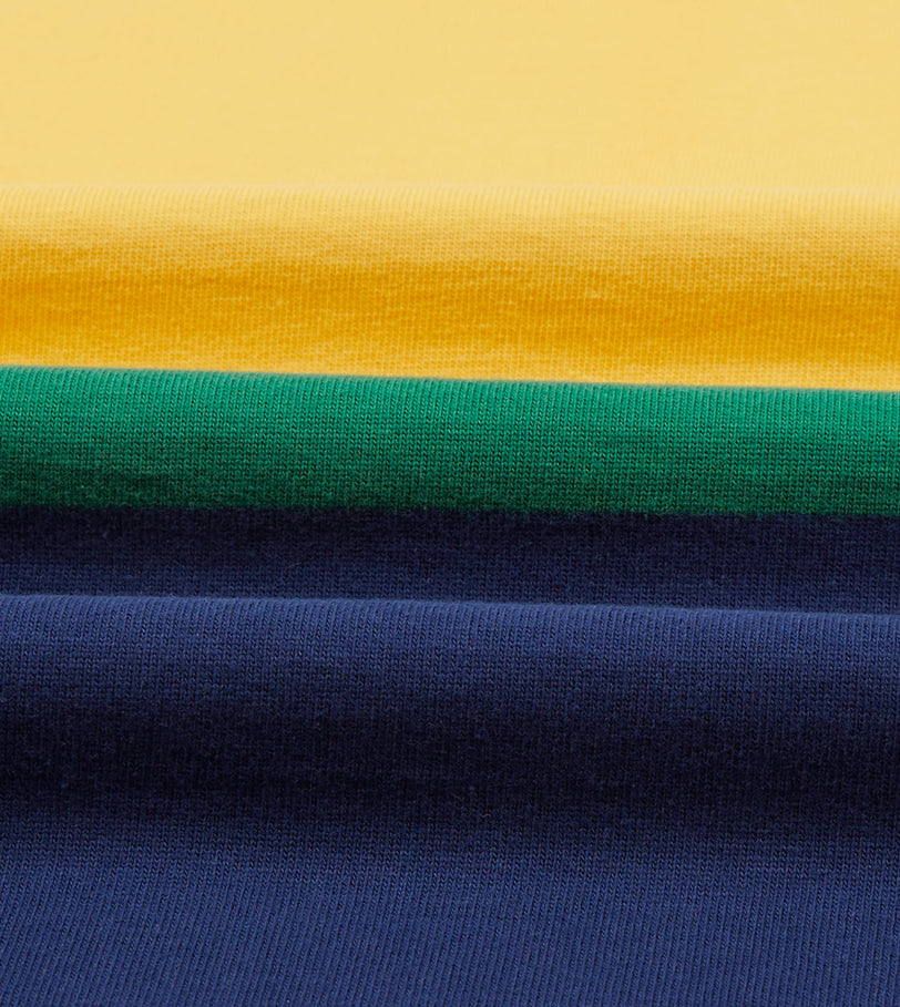 Pink, Green, Yellow and Navy Multi Stripe Cotton Rugby Shirt