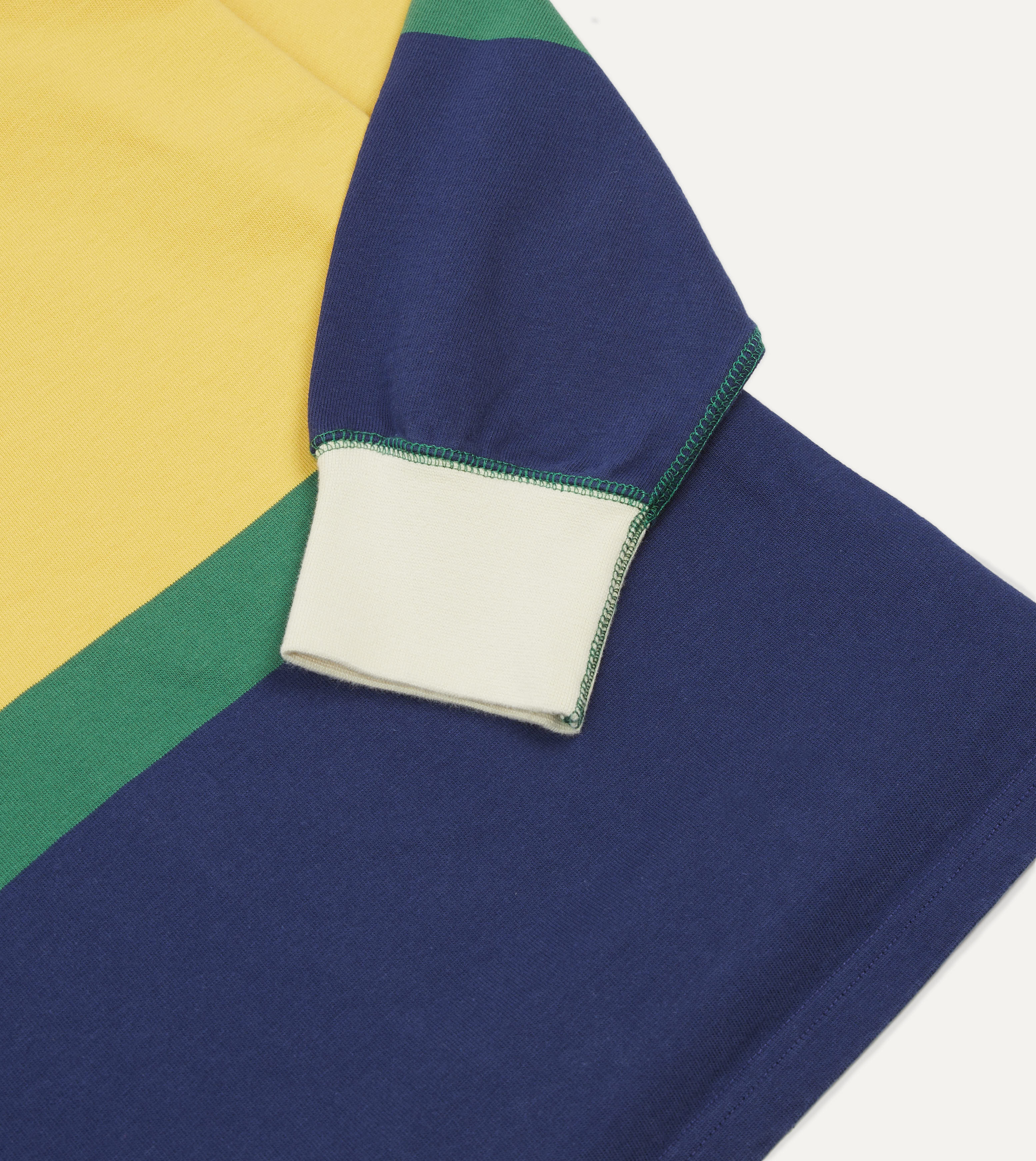 Pink, Green, Yellow and Navy Multi Stripe Cotton Rugby Shirt