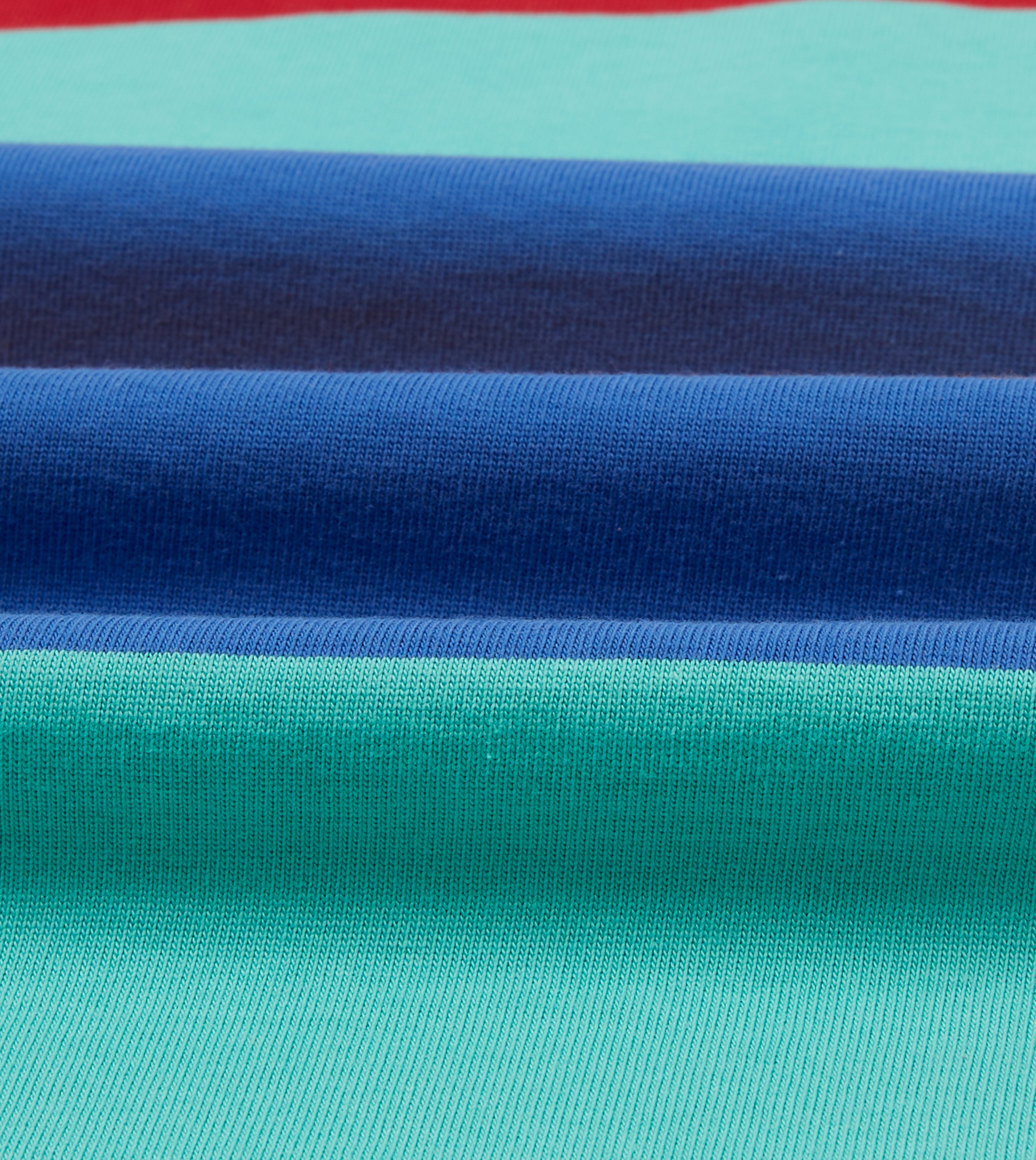 Turquoise, Yellow, Blue and Red Multi Stripe Cotton Rugby Shirt