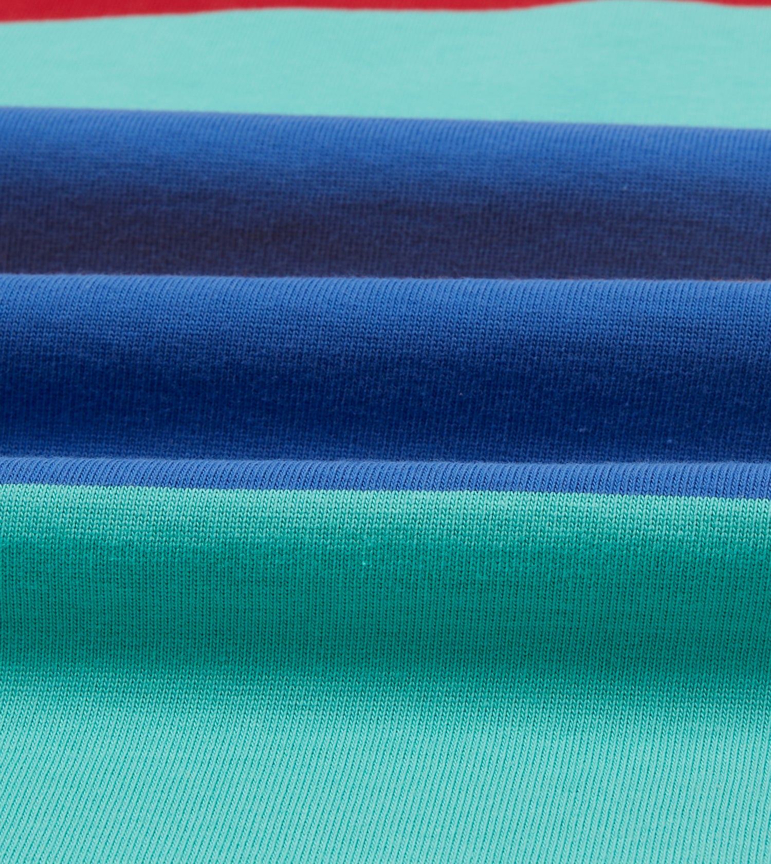 Turquoise, Yellow, Blue and Red Multi Stripe Cotton Rugby Shirt