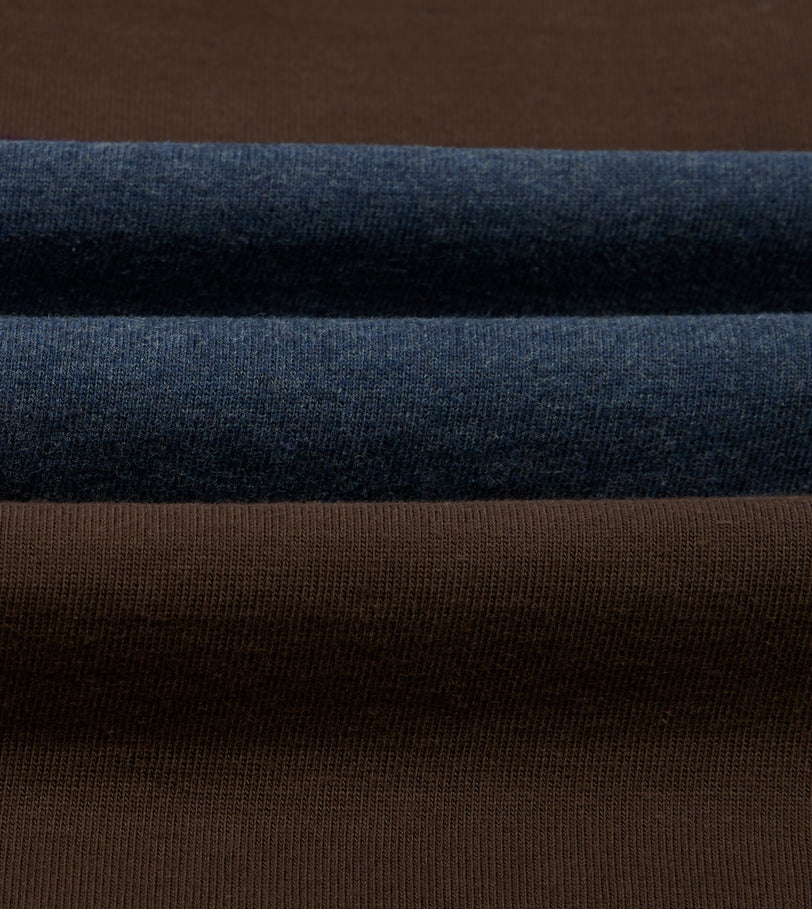 Drake's by A. Levine Brown and Blue Centre Stripe Cotton Rugby Shirt