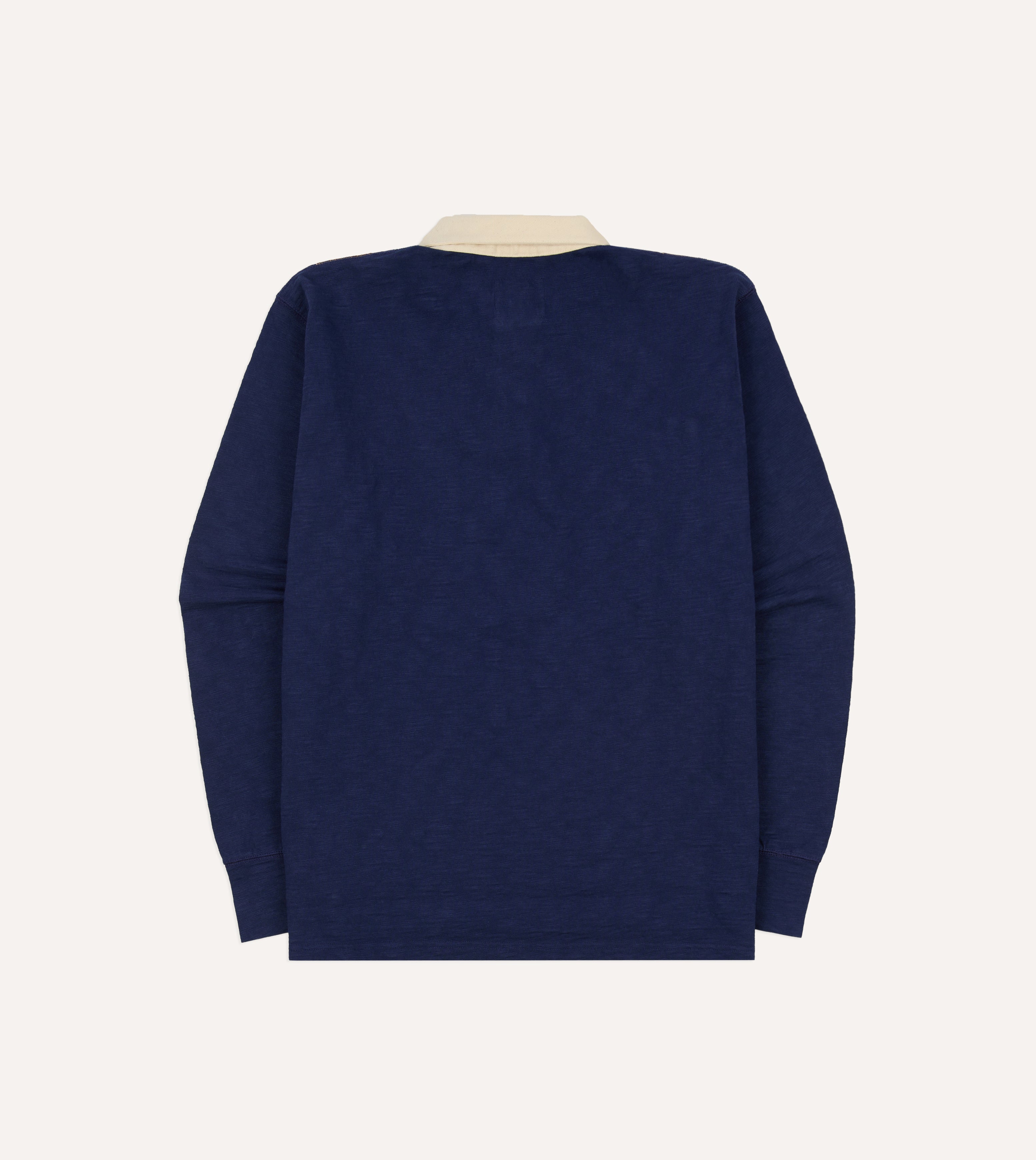 Navy and Yellow Chevron Flamé Cotton Rugby Shirt