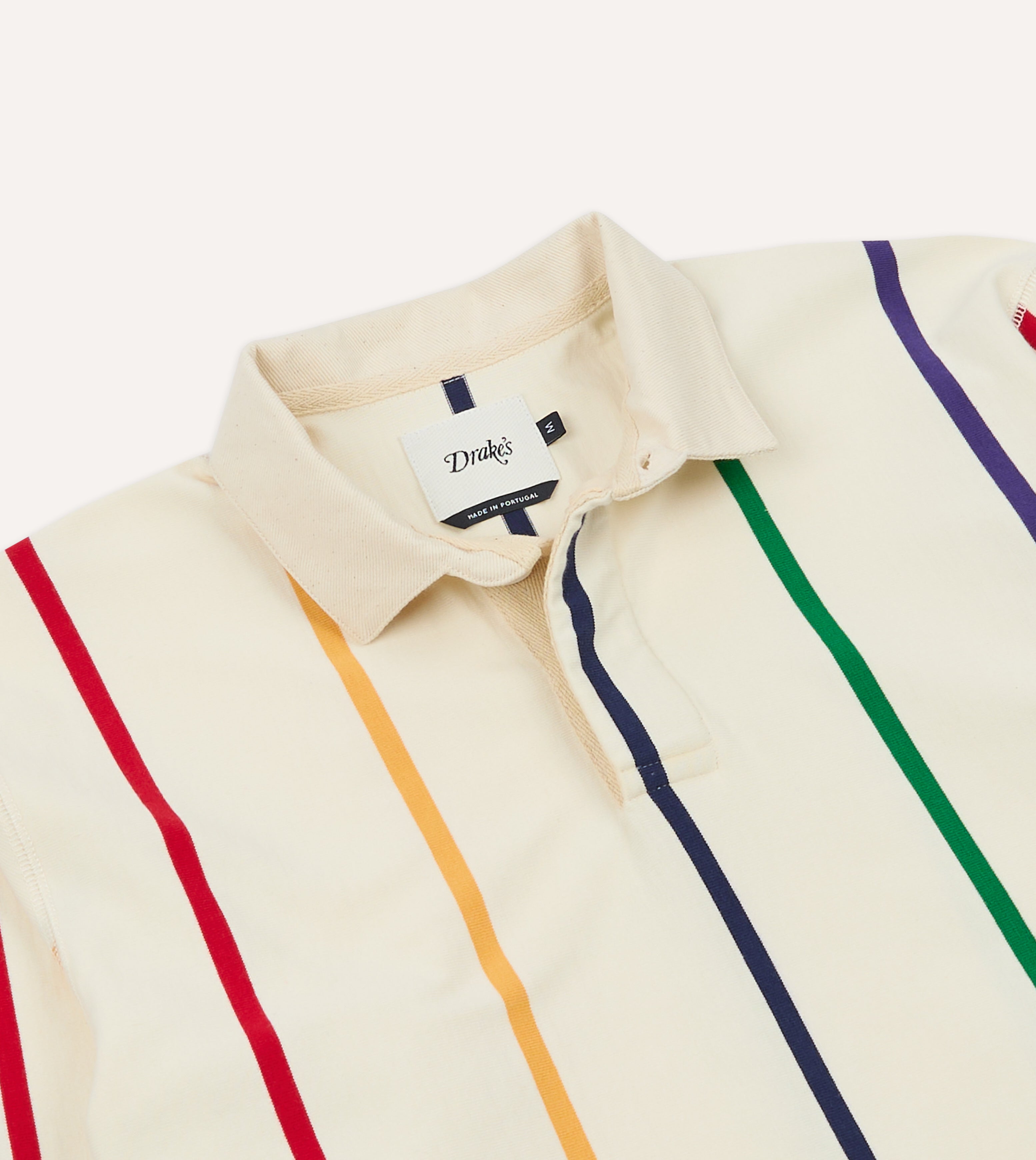 Primary Vertical Stripe Cotton Rugby Shirt – Drakes US