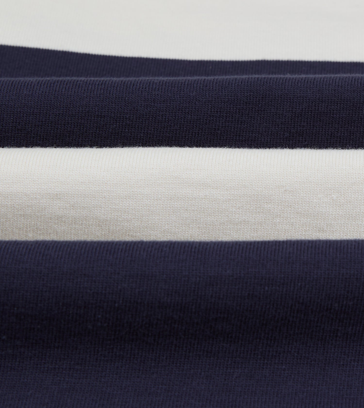 White and Navy Block Stripe Cotton Rugby Shirt