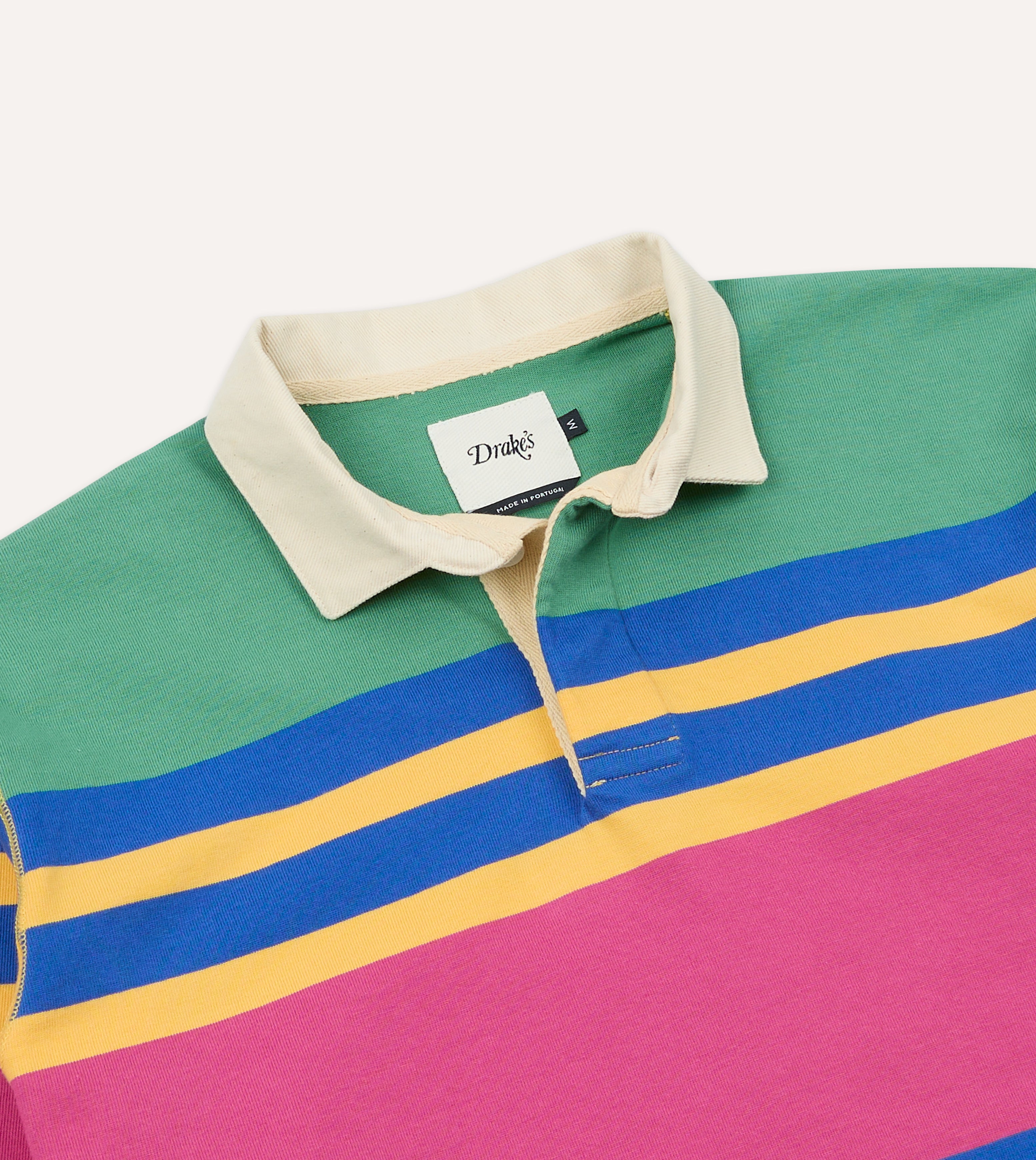 Pink, Green, Yellow and Navy Pastel Stripe Cotton Rugby Shirt