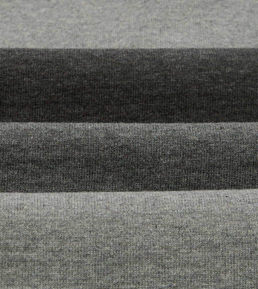 Grey Melange Centre Stripe Cotton Rugby Shirt