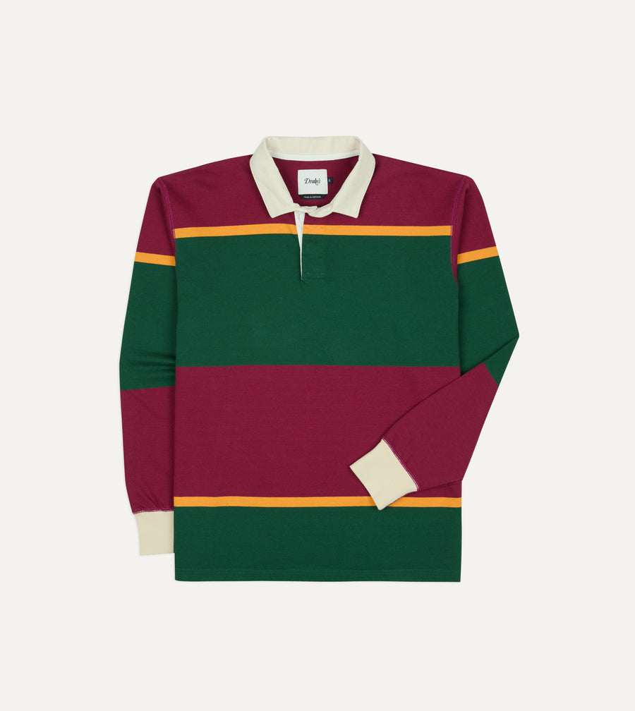 Pink, Green and Yellow Multi Stripe Cotton Rugby Shirt