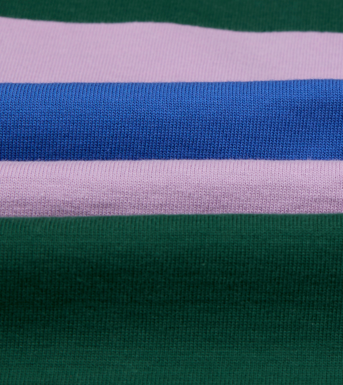 Green, Purple and Blue Middle Stripe Cotton Rugby Shirt