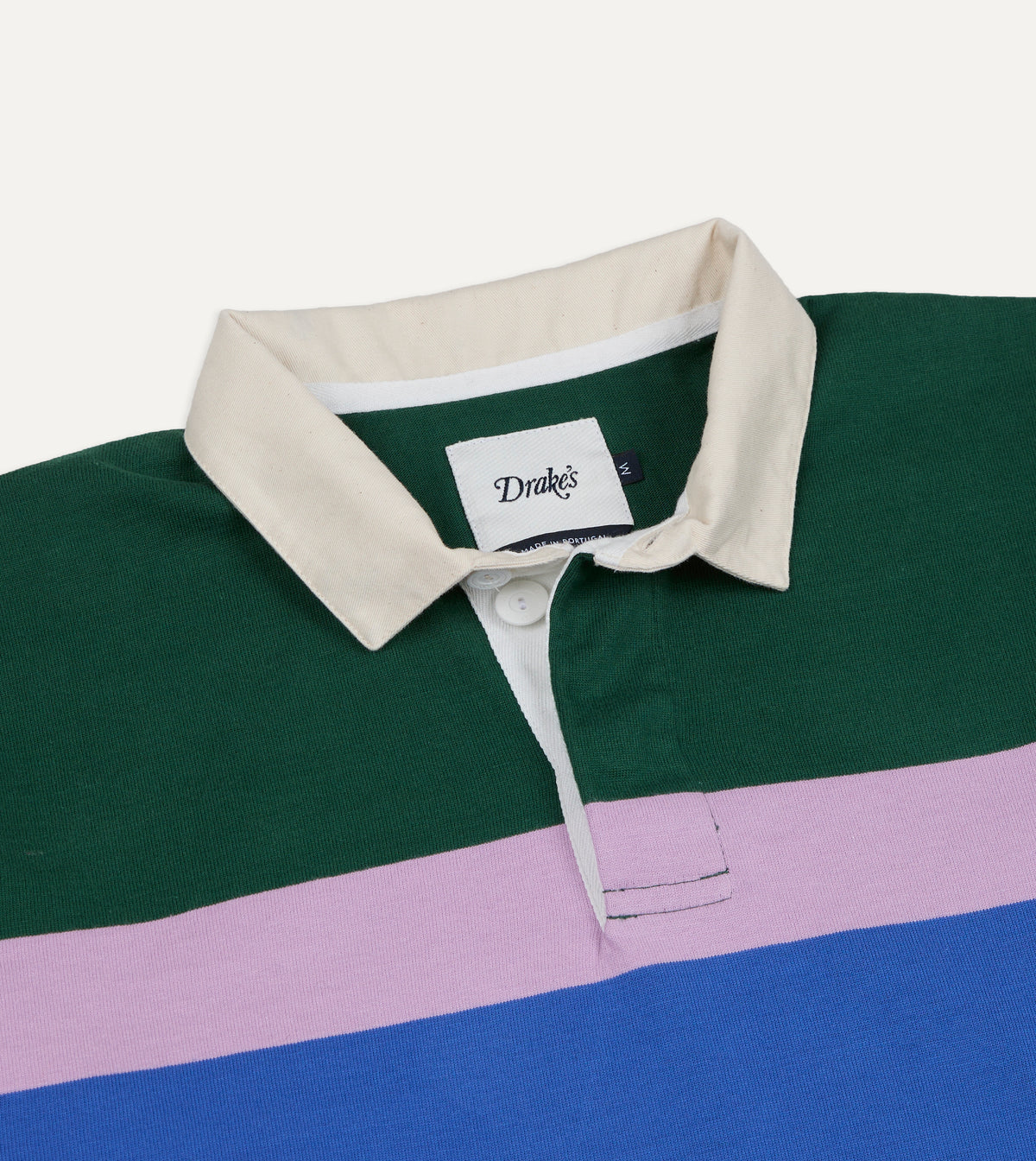Green, Purple and Blue Middle Stripe Cotton Rugby Shirt