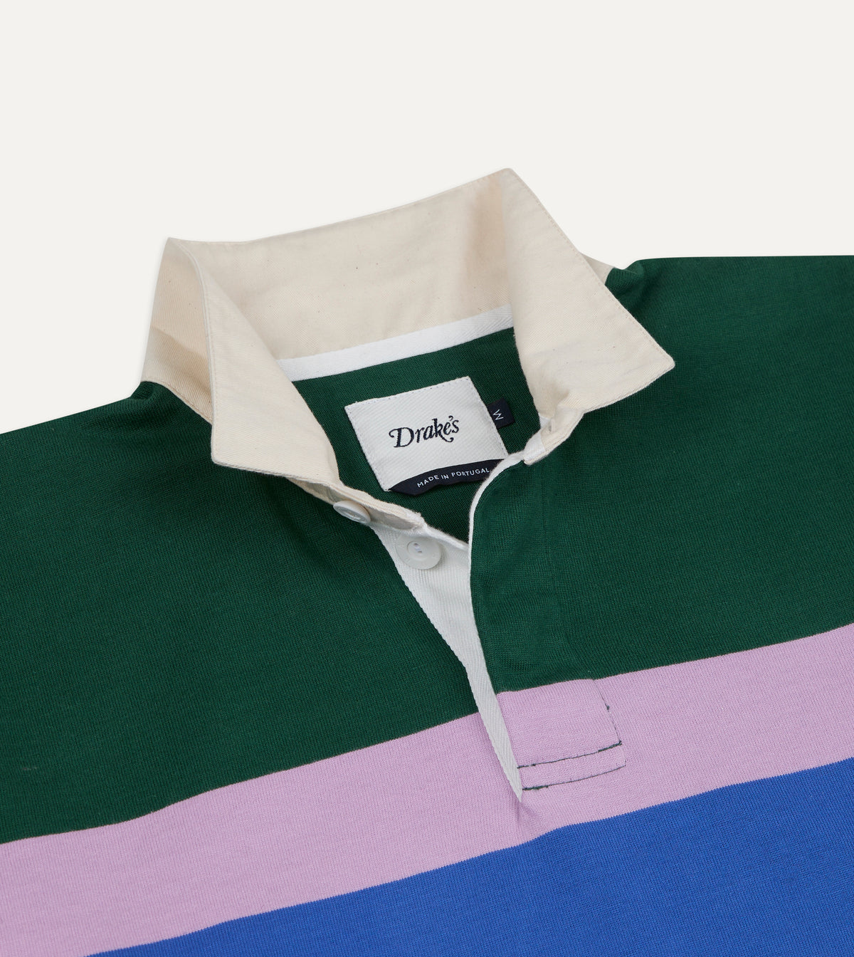 Green, Purple and Blue Middle Stripe Cotton Rugby Shirt