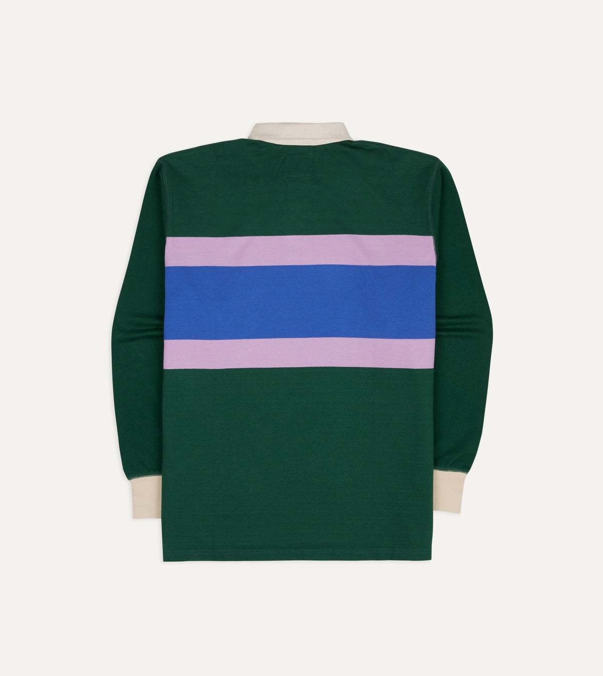 Green, Purple and Blue Middle Stripe Cotton Rugby Shirt