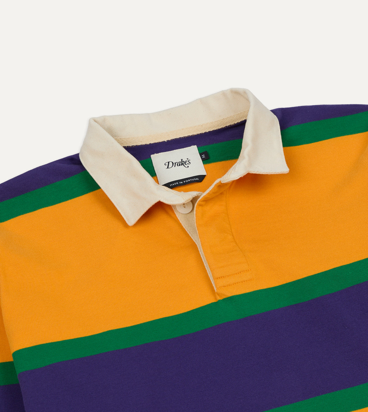 Yellow, Purple and Green Multi Stripe Cotton Rugby Shirt