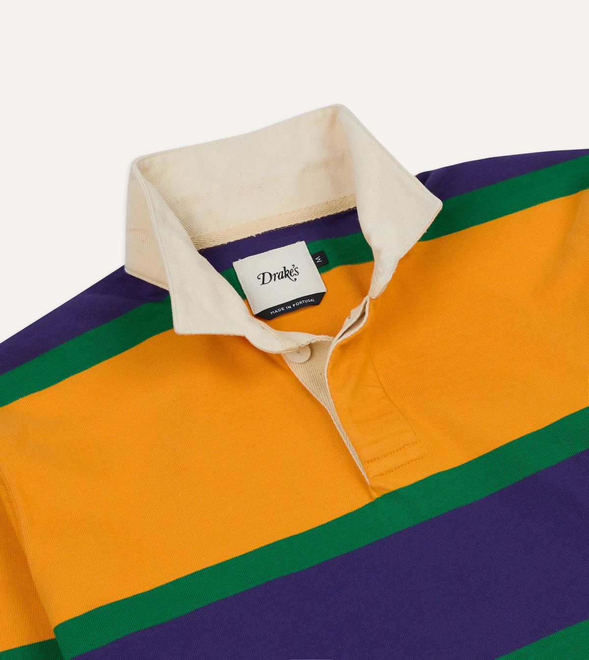 Yellow, Purple and Green Multi Stripe Cotton Rugby Shirt