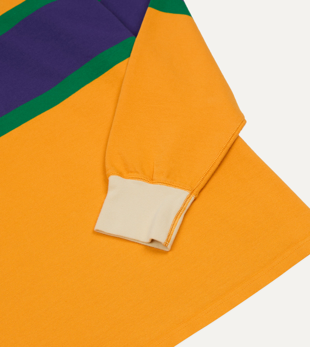 Yellow, Purple and Green Multi Stripe Cotton Rugby Shirt