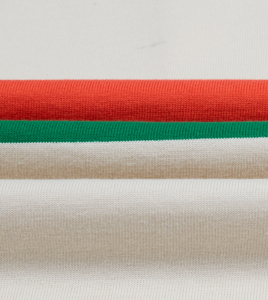 Ecru Multi Centre Stripe Cotton Rugby Shirt